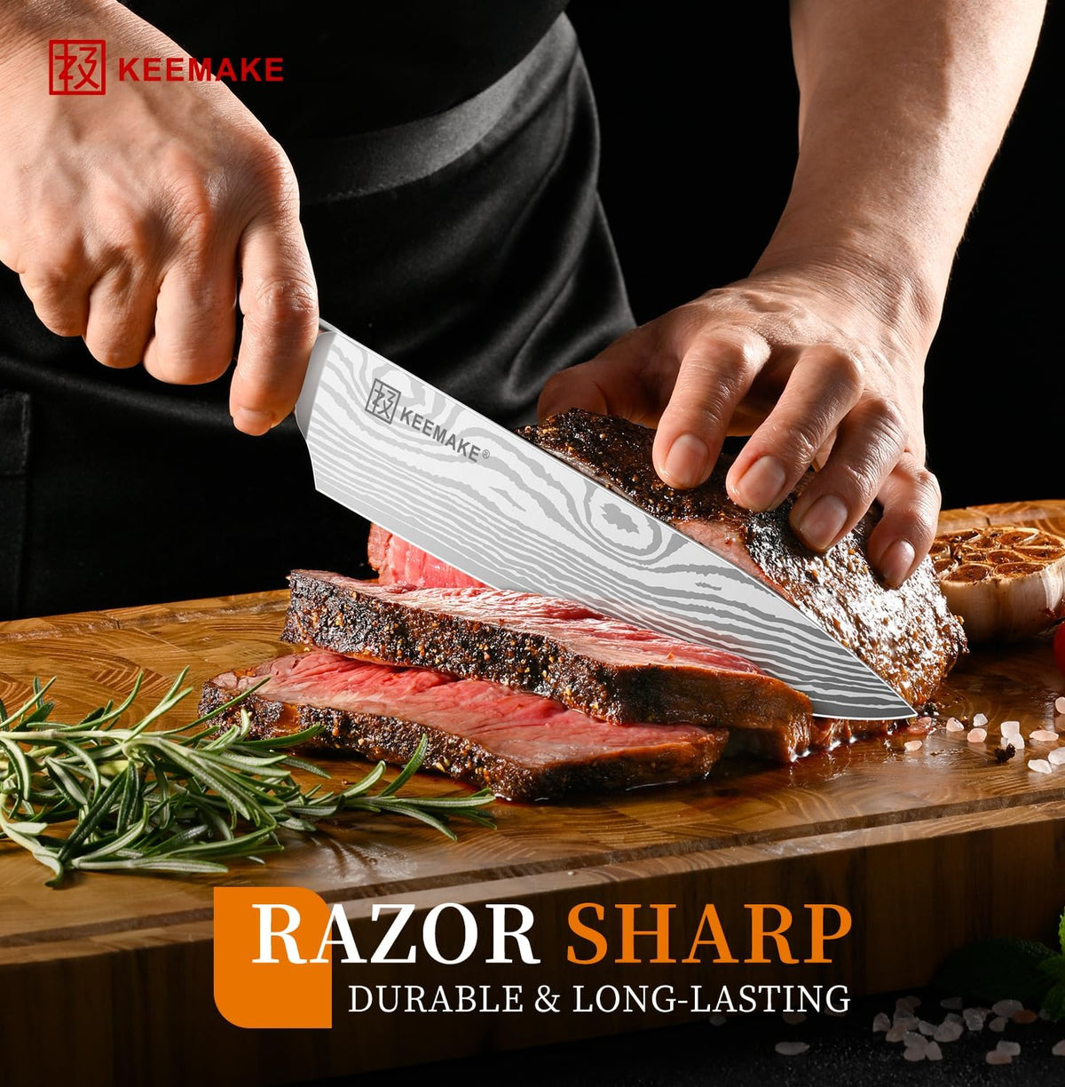 Cuchillo de chef KEEMAKE de 8 pulgadas - Cuchillo de cocina ultra a...