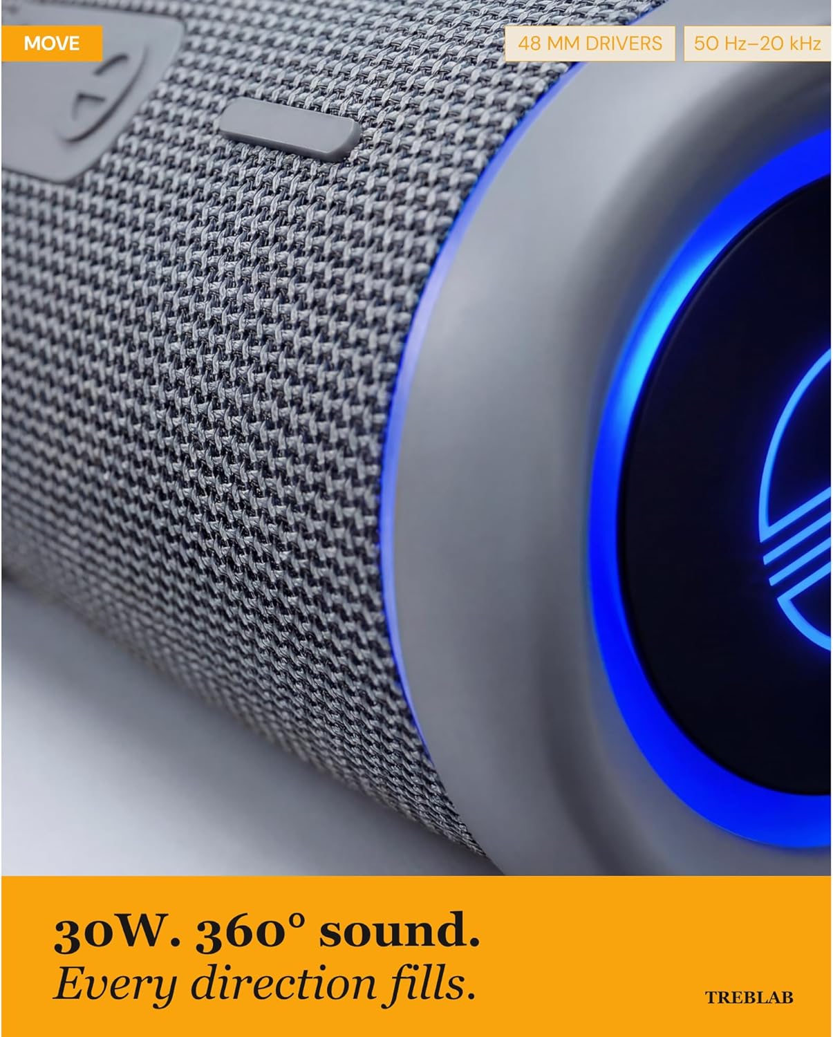 TREBLAB HD77 Altavoz Bluetooth impermeable, graves profundos de 30...