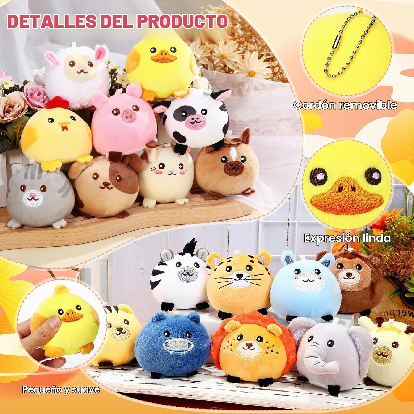 Halloscume Juego de 18 llaveros de peluche a granel, 3.15 pulgadas...