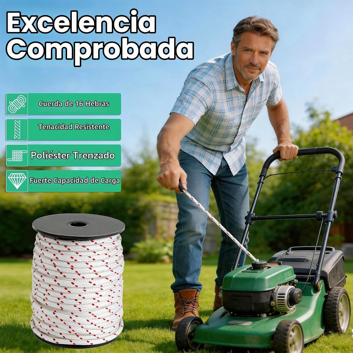Alrhipvm Cuerda de tracción de 100 pies x 5\/32 pulgadas (0.157 in)...