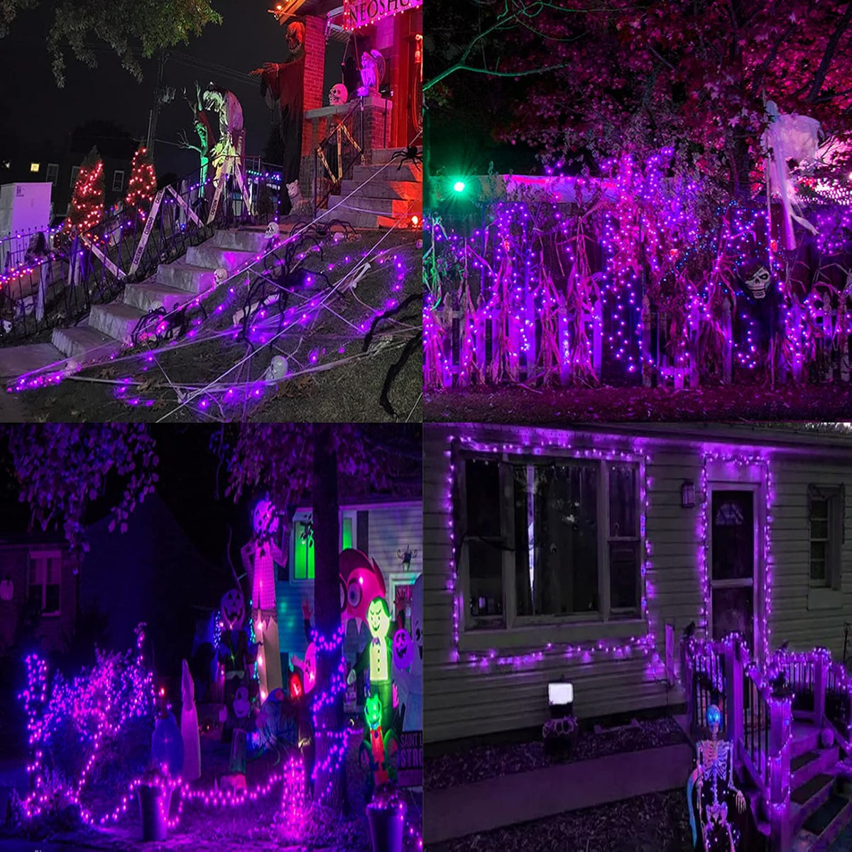 La secuencia púrpura extensible de Halloween de los 75.8FT 200 LED...