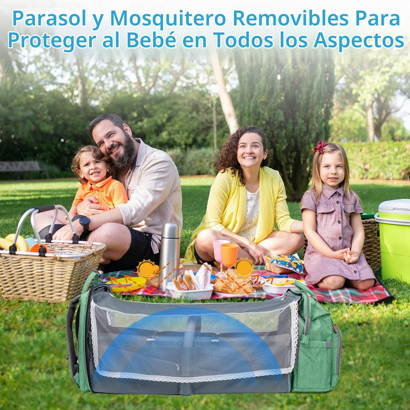 KABAQOO Mochila para pañales con estación de cambio desmontable, bo...