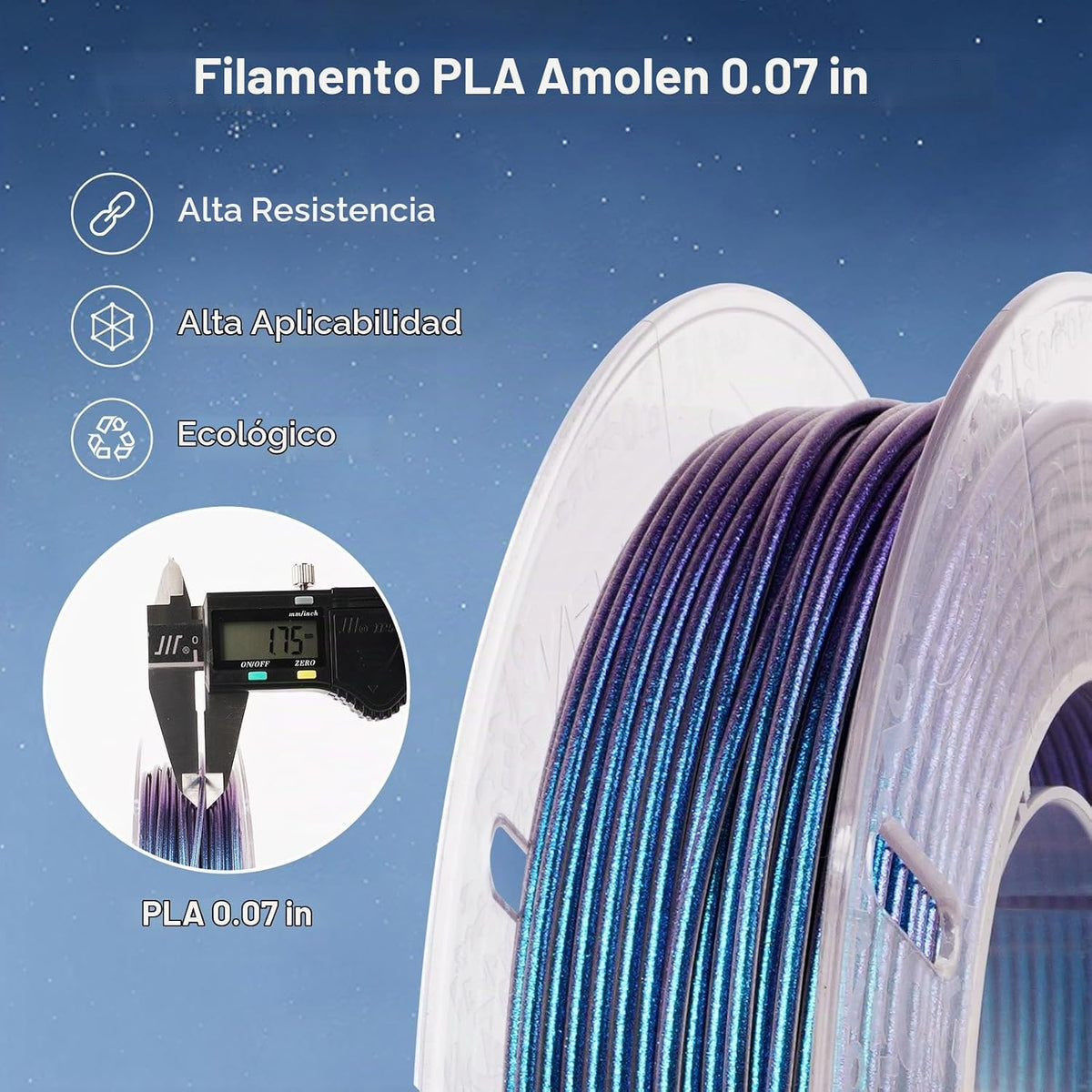 AMOLEN Filamento PLA para impresora 3D, filamento de impresión PLA...