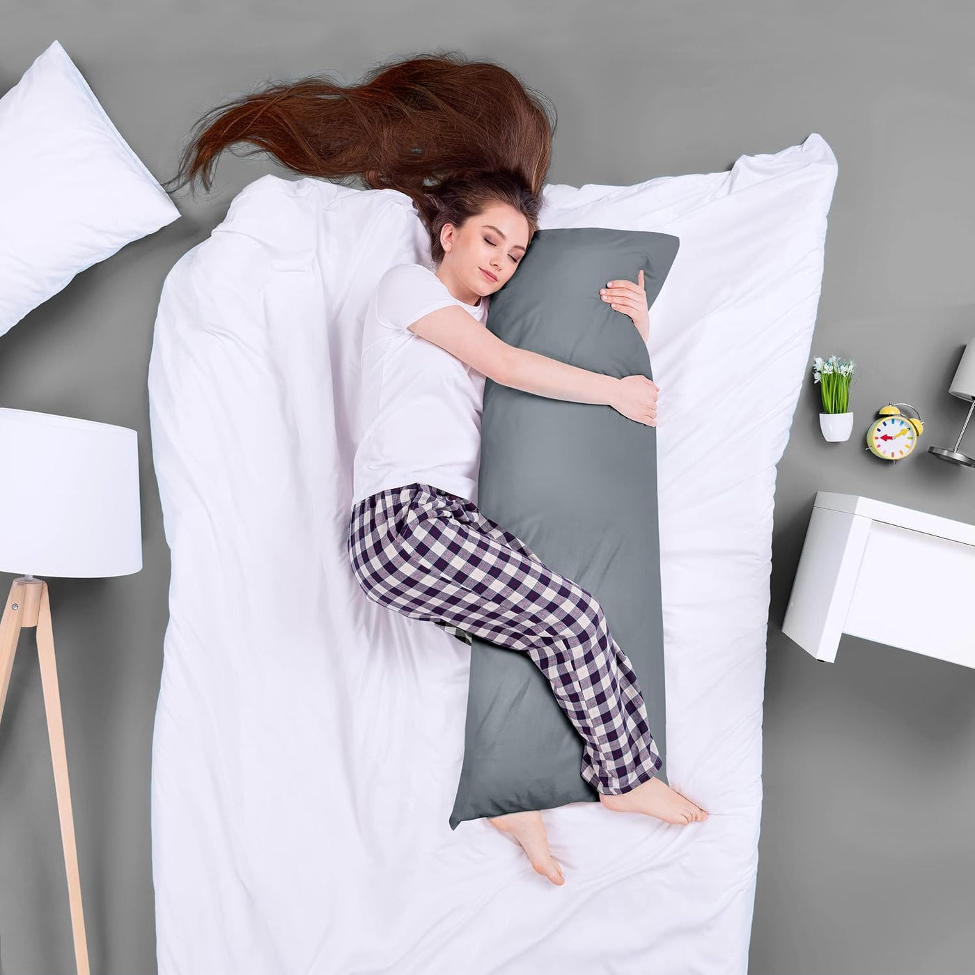 Utopia Bedding Almohada de cuerpo completo para dormir de lado, alm...