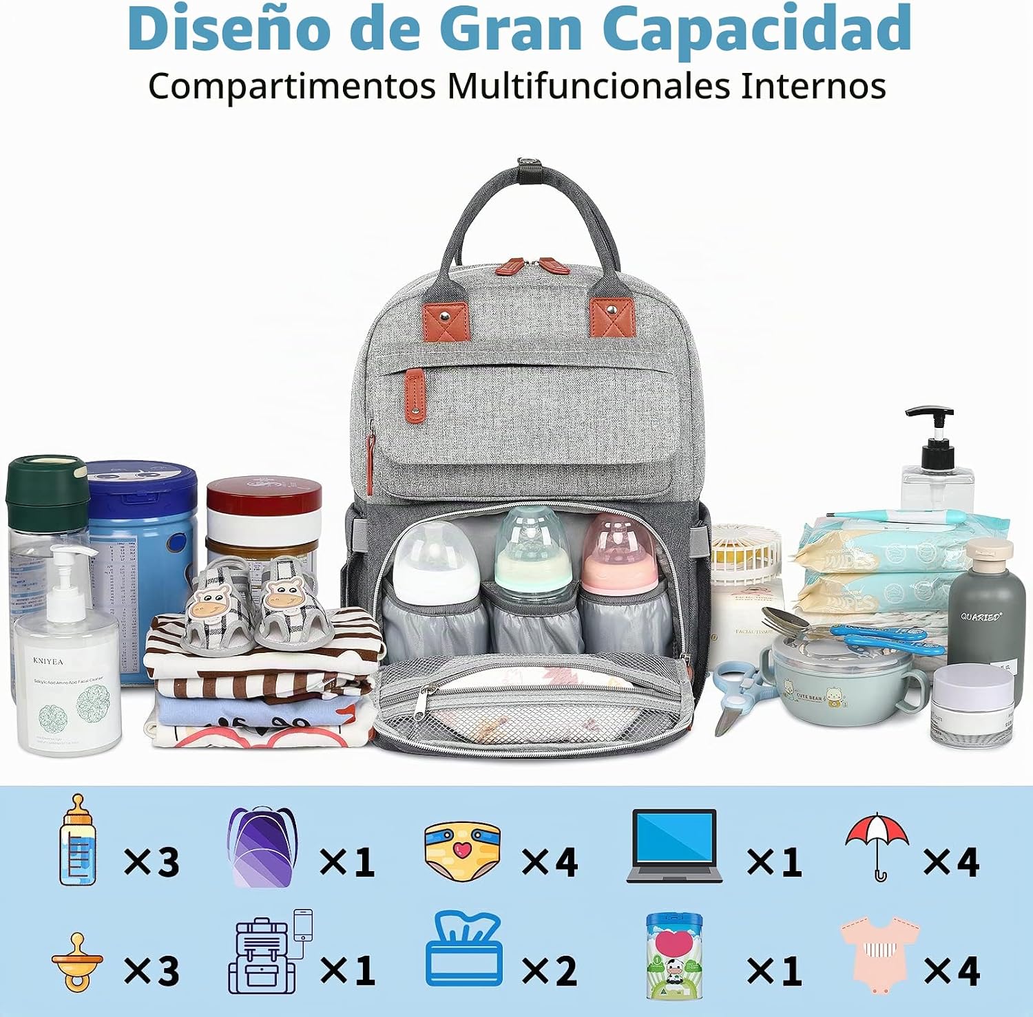 Mochila de Pañales Legestori, Mochila para Pañales de Niña con Bols...