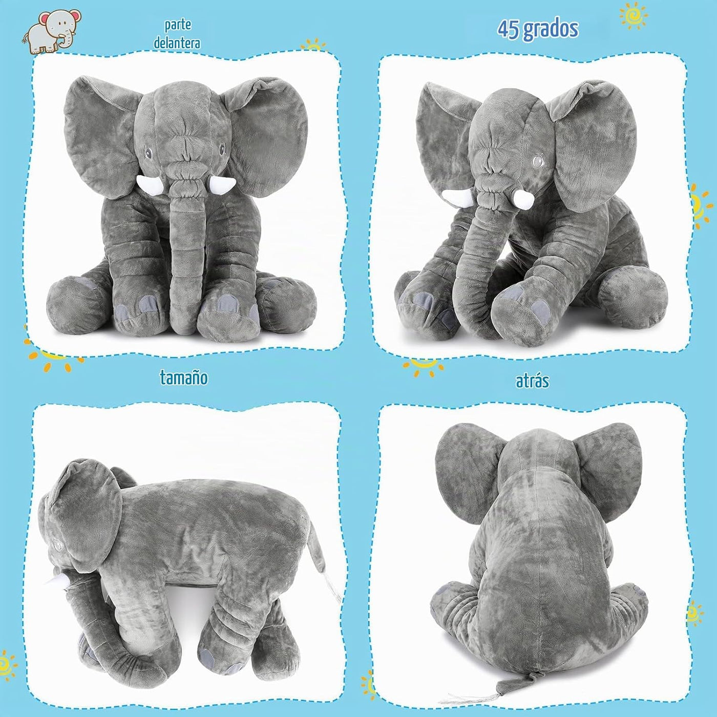 Yulejo Elefante gigante de peluche de gran tamaño de 23.6 pulgadas,...