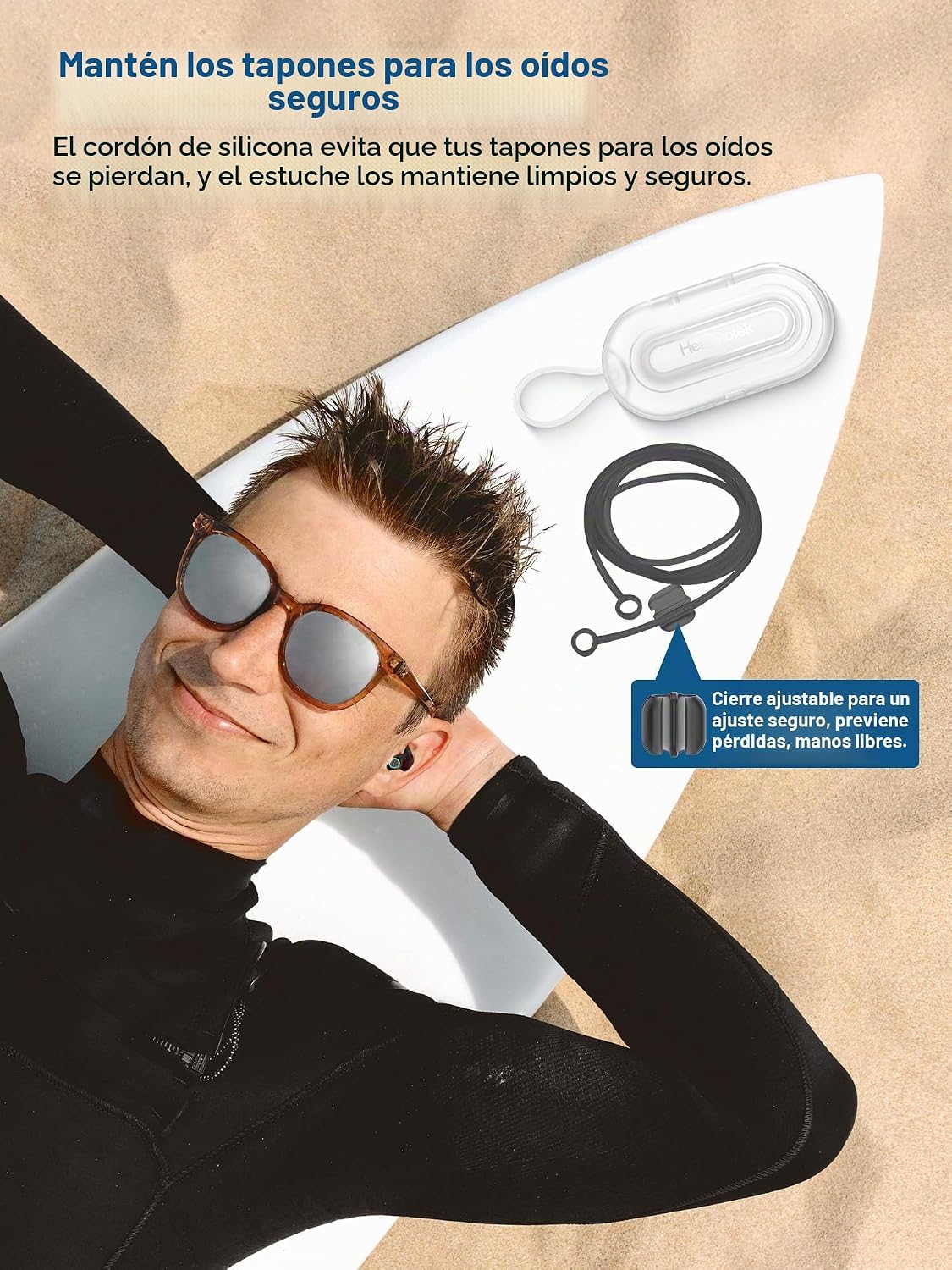 Hearprotek Tapones para los oídos de nadador, 1 par de protección a...