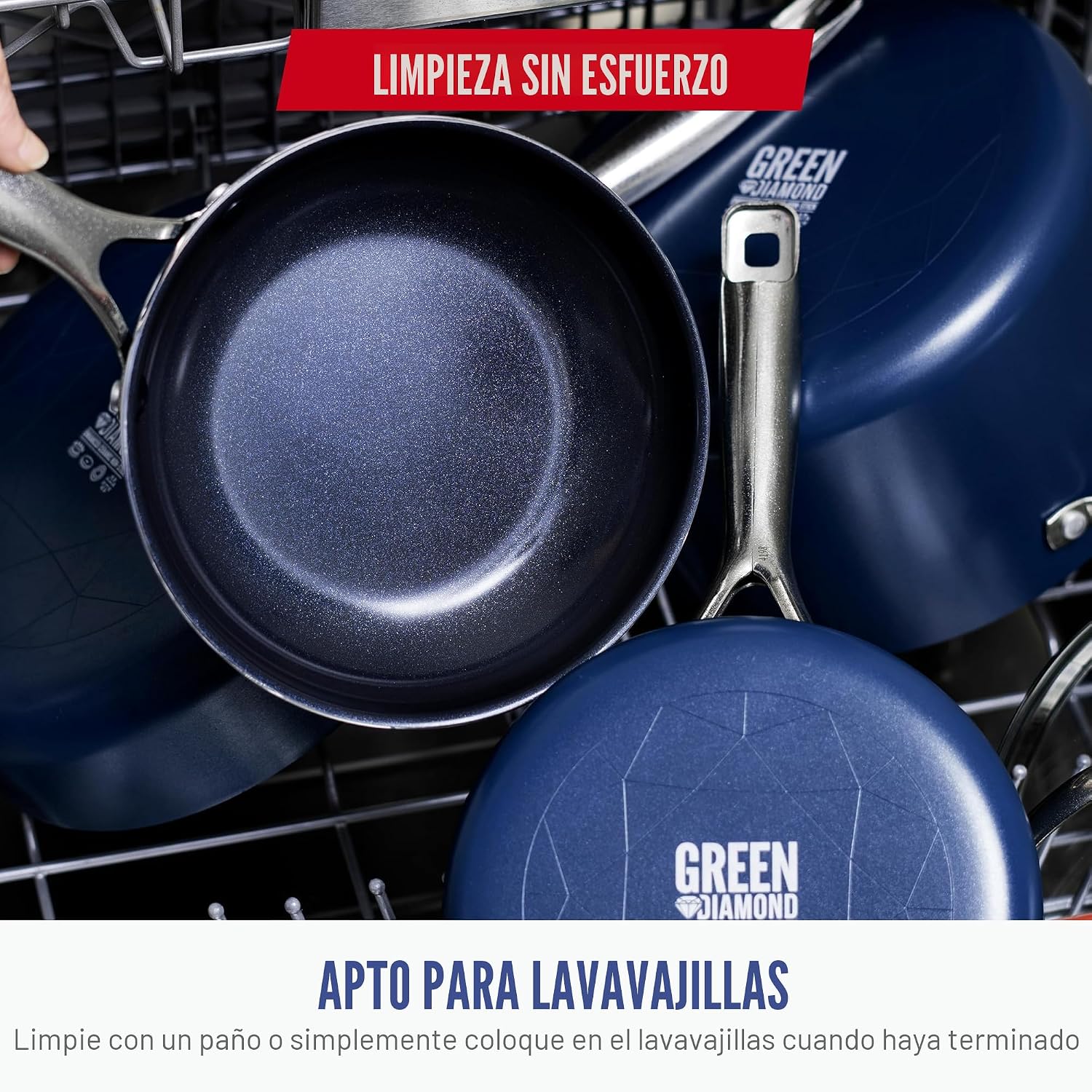 Blue Diamond - Sartén antiadherente de 10 pulgadas con infusión de...