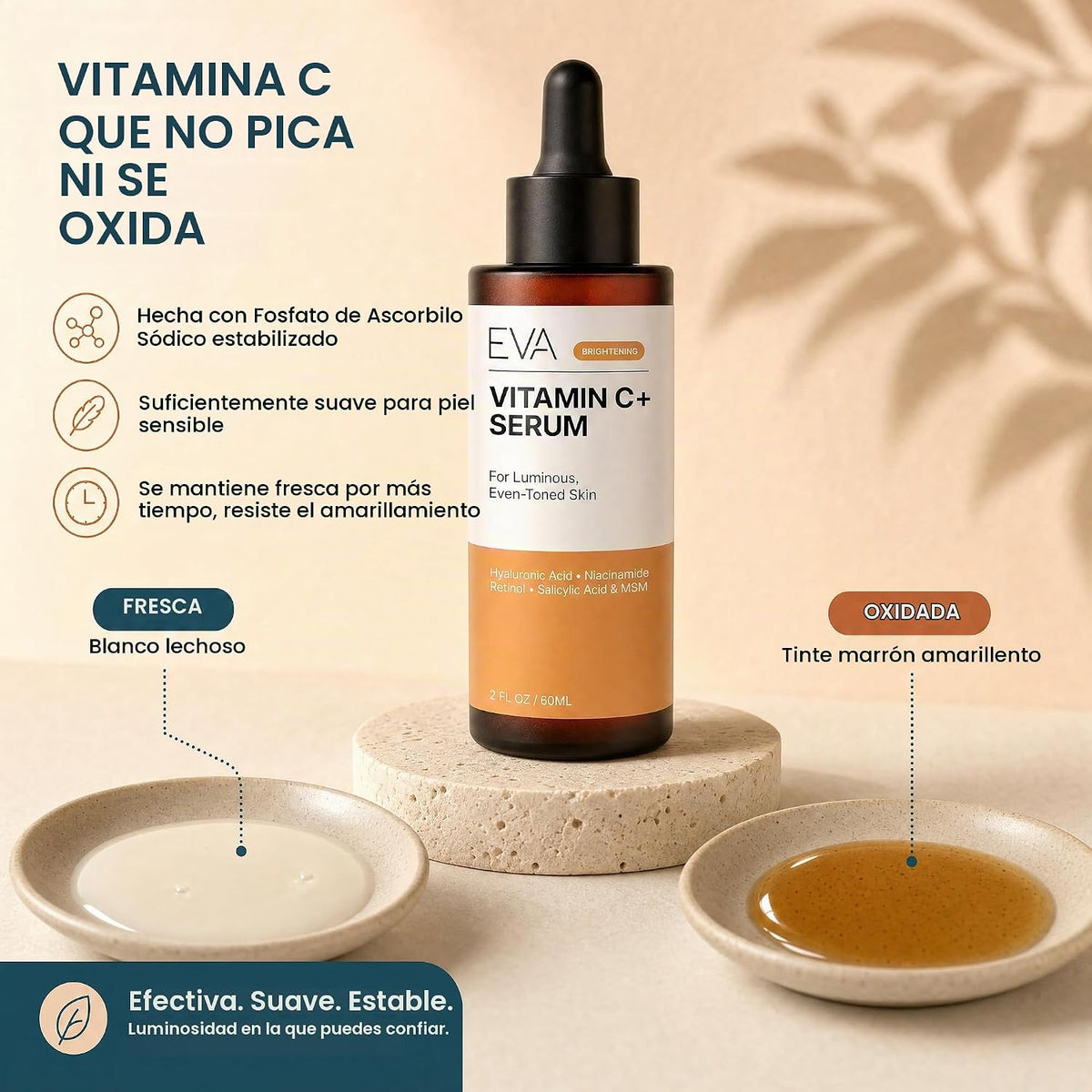 Eva Naturals Suero de vitamina C para la cara con retinol y niacina...