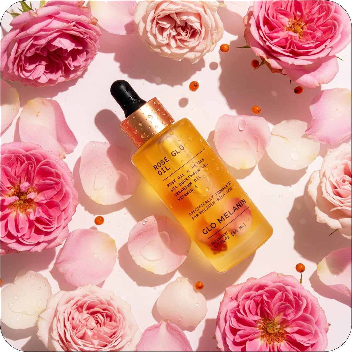 Glo Melanin Aceite Rose Glo \u2013 Aceite facial y corporal natural...
