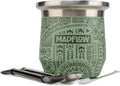 MADFLOW Taza de Yerba Mate. Taza mate de acero inoxidable con 2 bombillas. Calabaza de yerba mate aislada al vacío de doble pared. Juego único de calabaza y bombilla