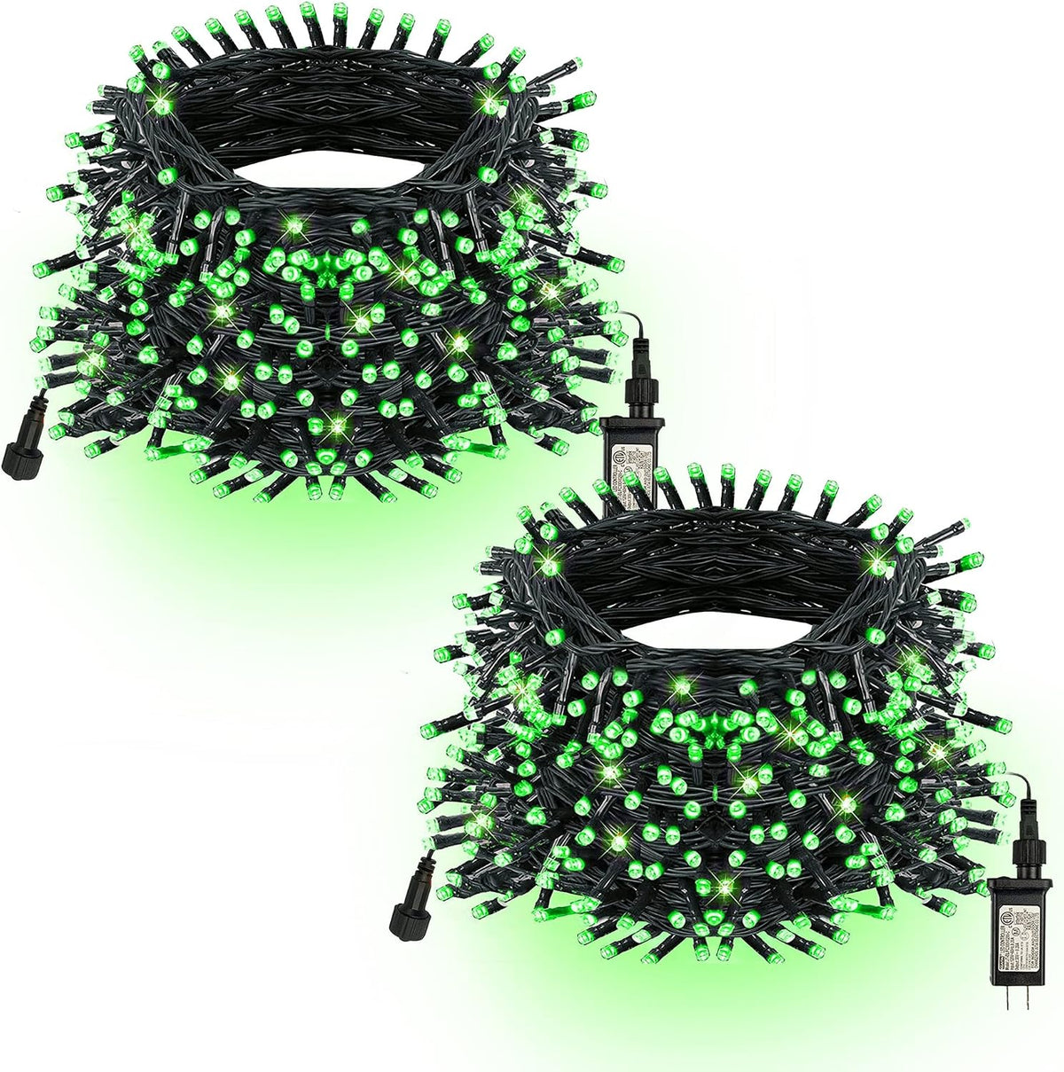 TW SHINE Luces de Navidad verdes, total 400 LED 132 pies de luces d...