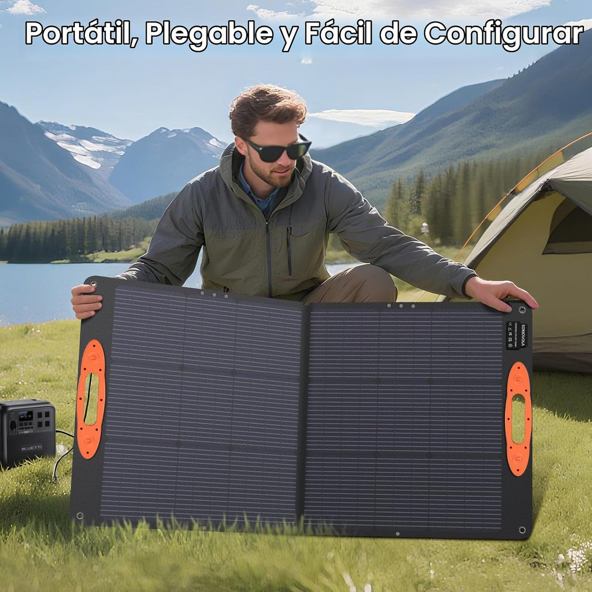 SOKIOVOLA - Panel solar portátil tipo N 16BB 110W para EF\/Jackery\...
