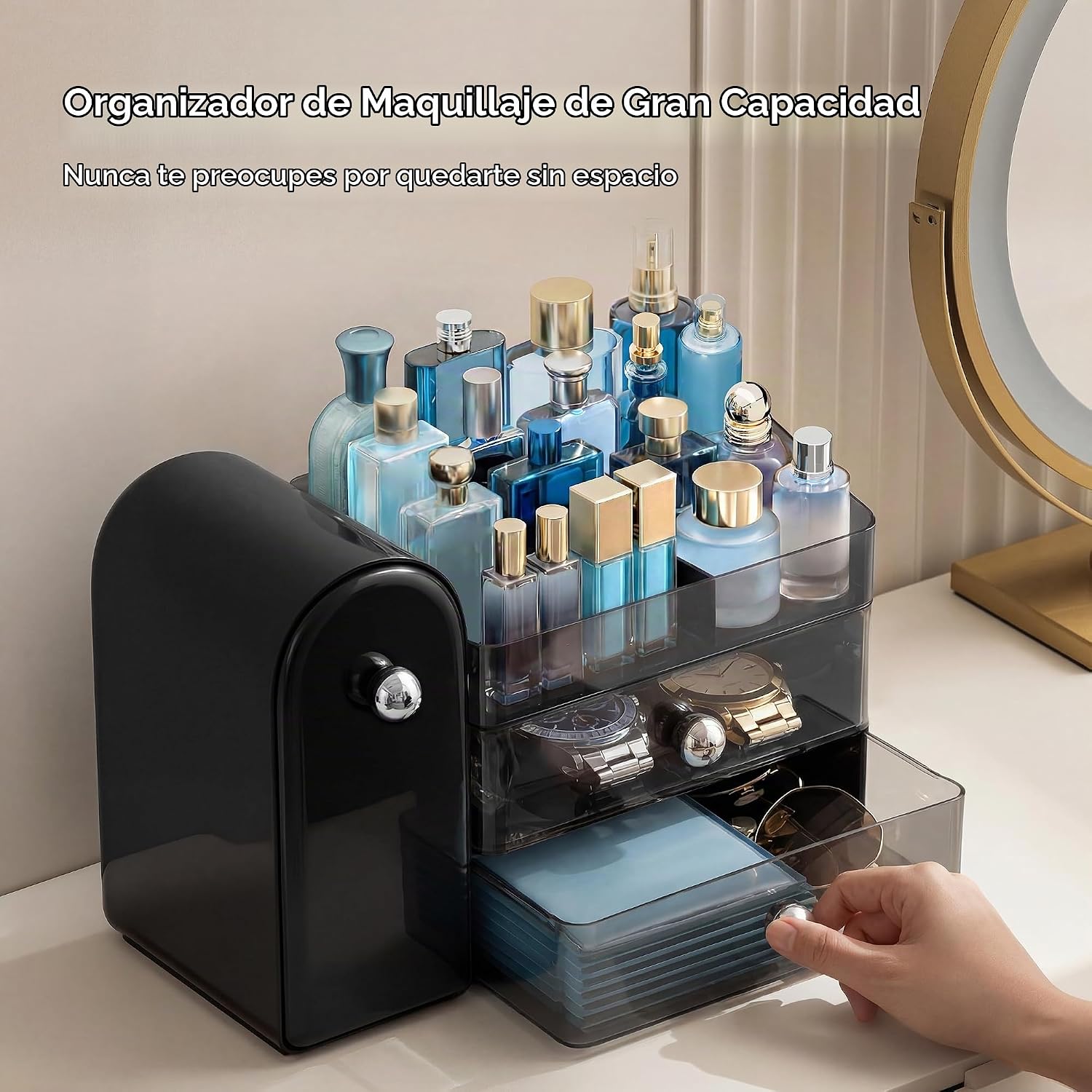HBlife Organizador de maquillaje para encimera con cajones, organiz...