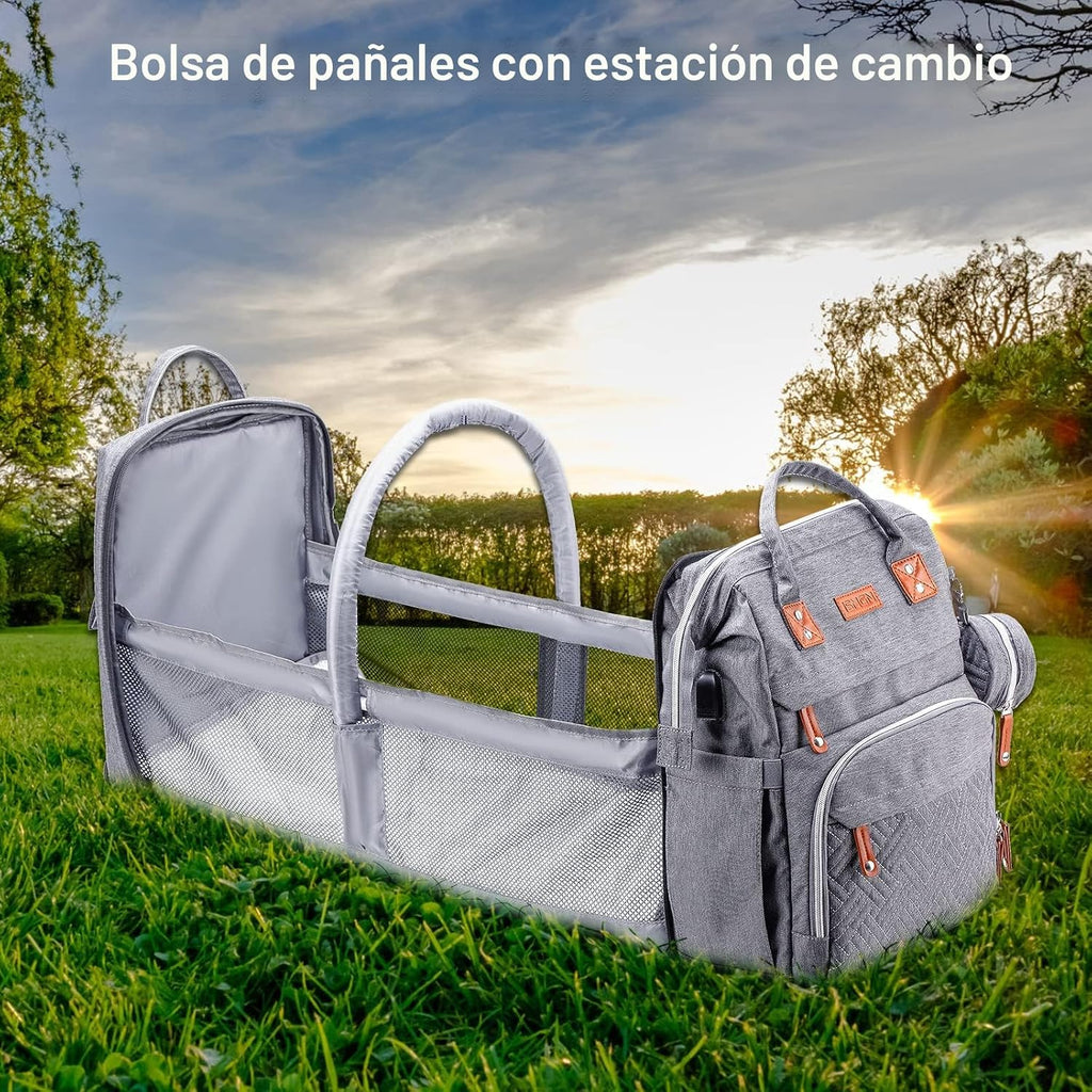 ISMGN Mochila para pañales con estación de cambio, bolsa de pañales...
