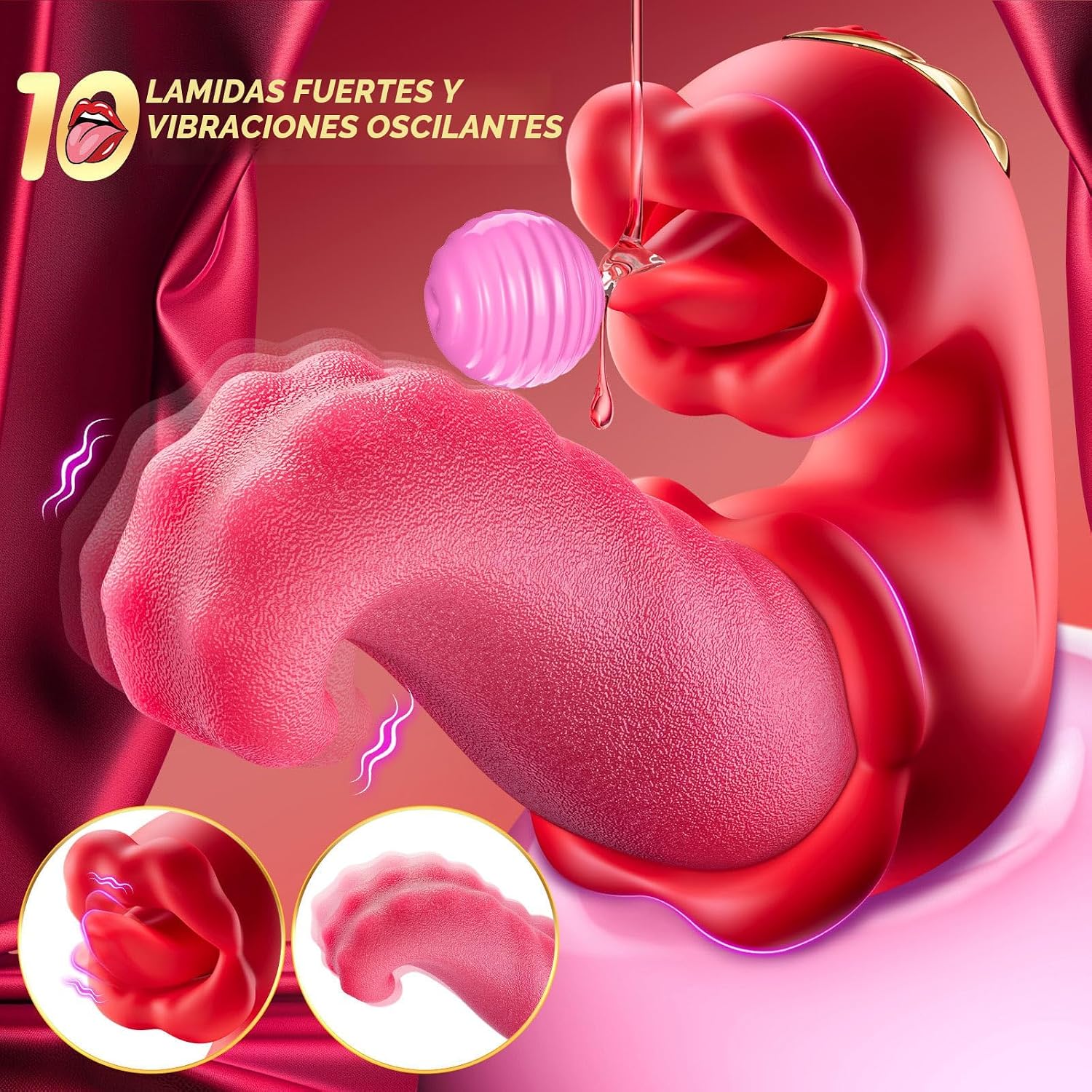 Juguetes sexuales vibrador de lengua realista para mujeres \u2013 1...