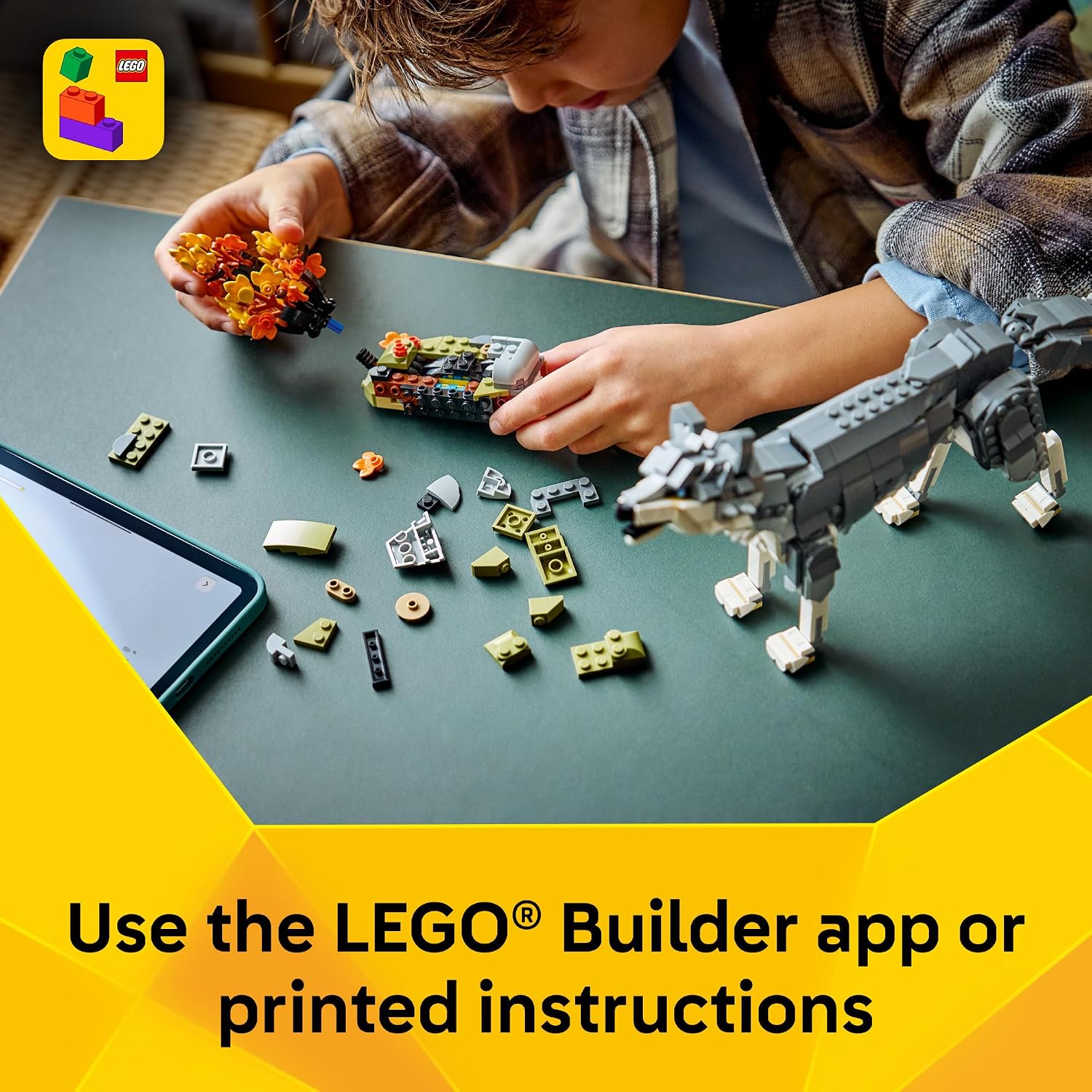 LEGO Creator 3 en 1 Forest Animals: Grey Wolf - Juguete de construc...