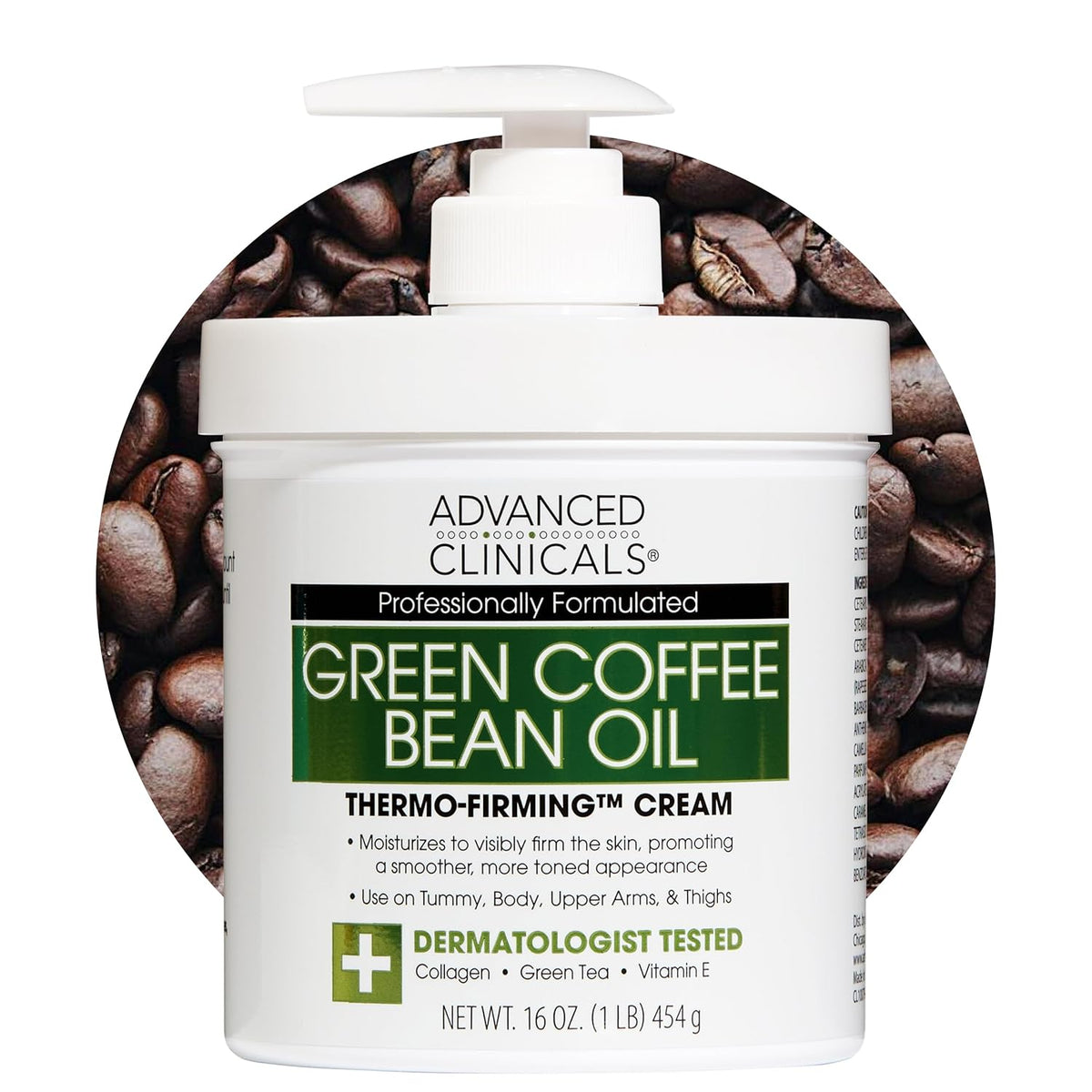 Advanced Clinicals Crema corporal termoreafirmante de grano de café...