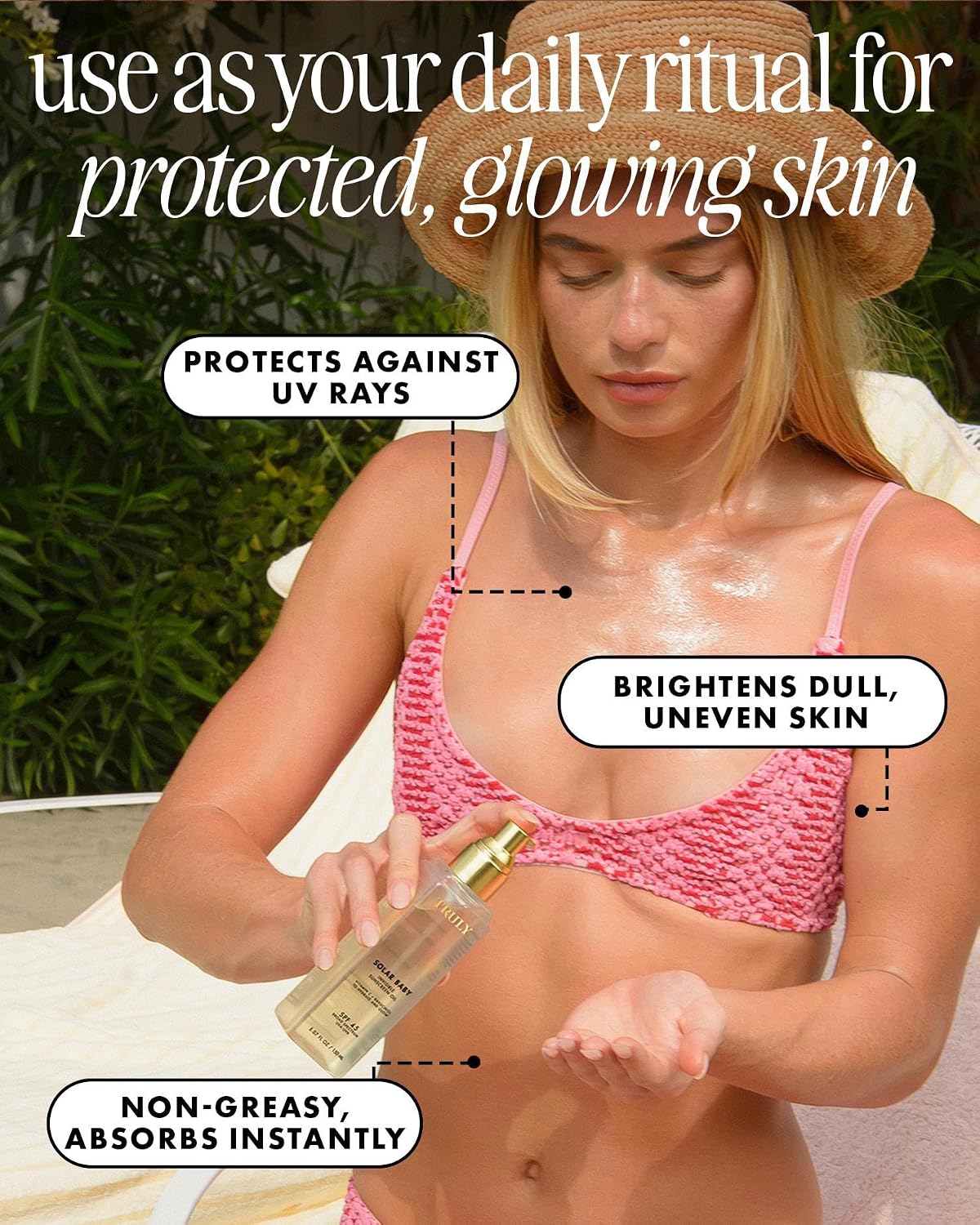 Truly Beauty Solar Baby SPF 45 Aceite de protección solar invisible...