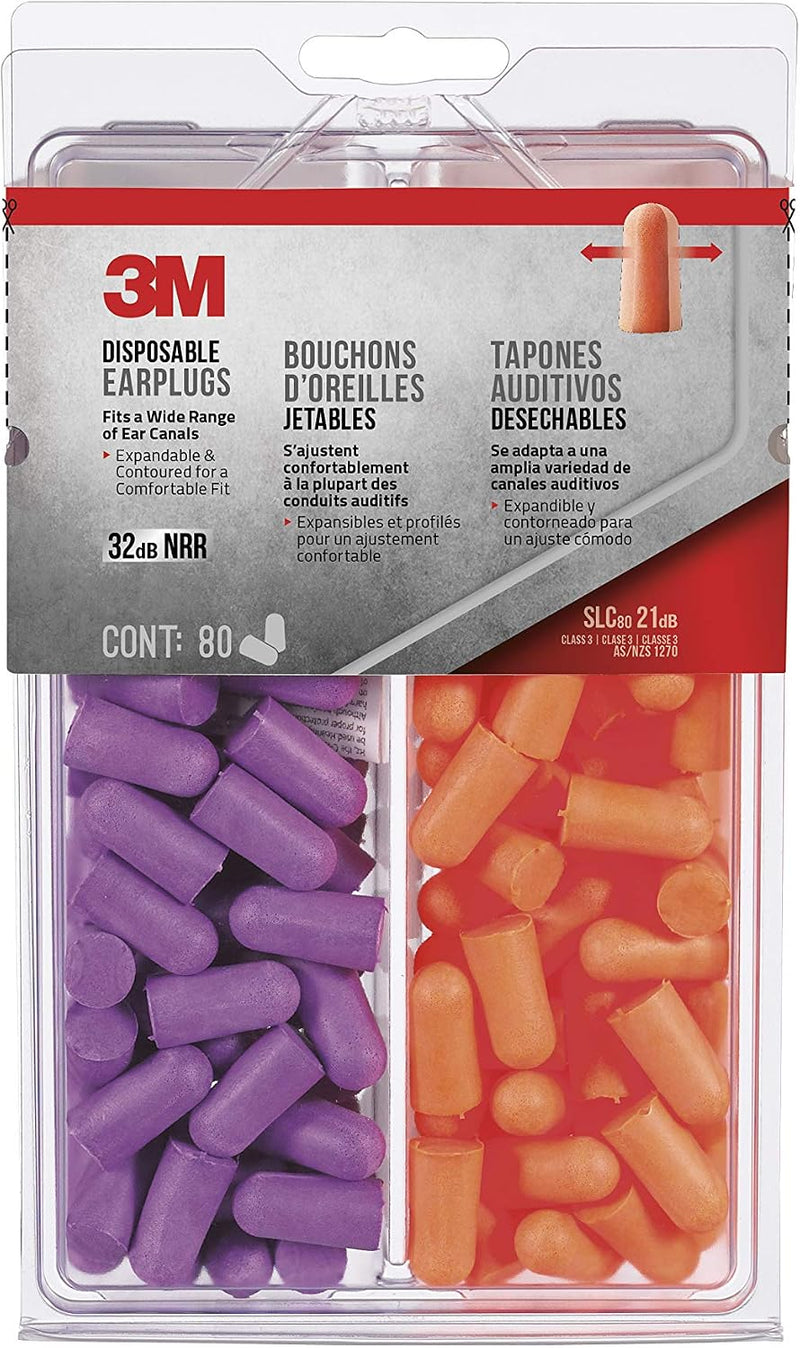 3M Safety 92059-80025T Tapones desechables para los oídos, 80 pares