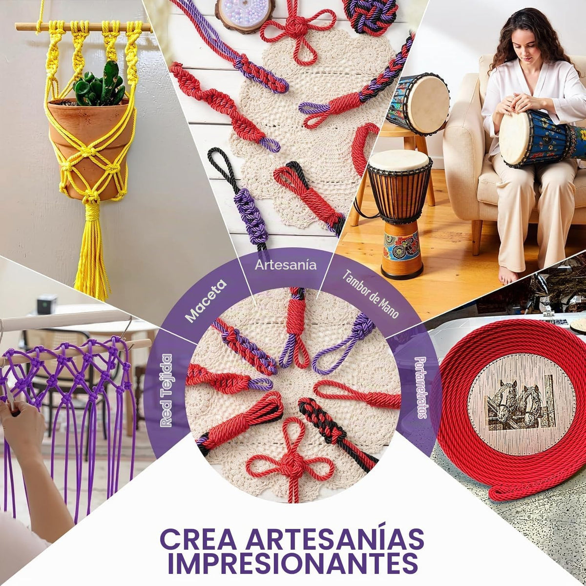 Cuerda de seda suave \u2013 Cuerda de nailon de color brillante agr...