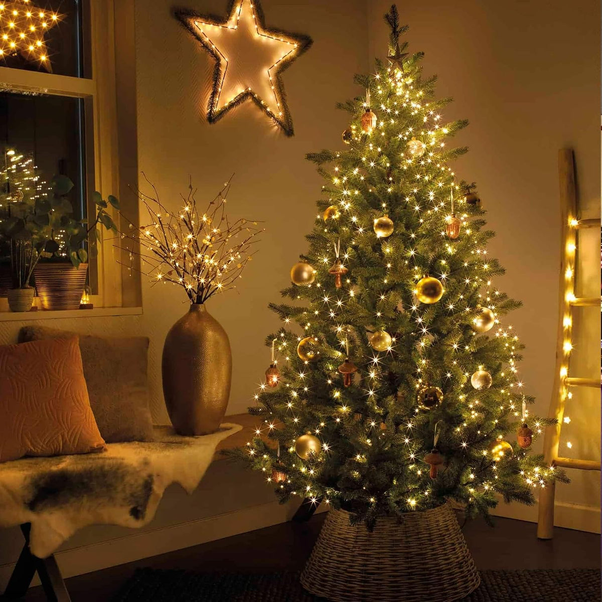 Dazzle Bright Luces de Árbol de Navidad, 448 Luces LED de Cascada p...