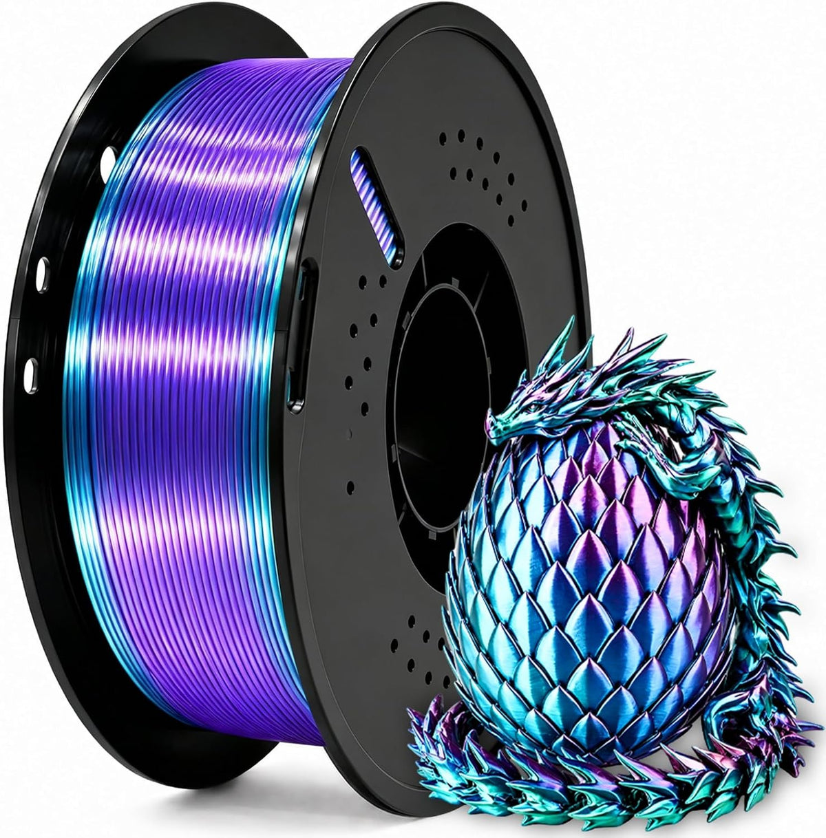 Frucindra Filamento de impresora 3D PLA+ de seda presecado, filamen...