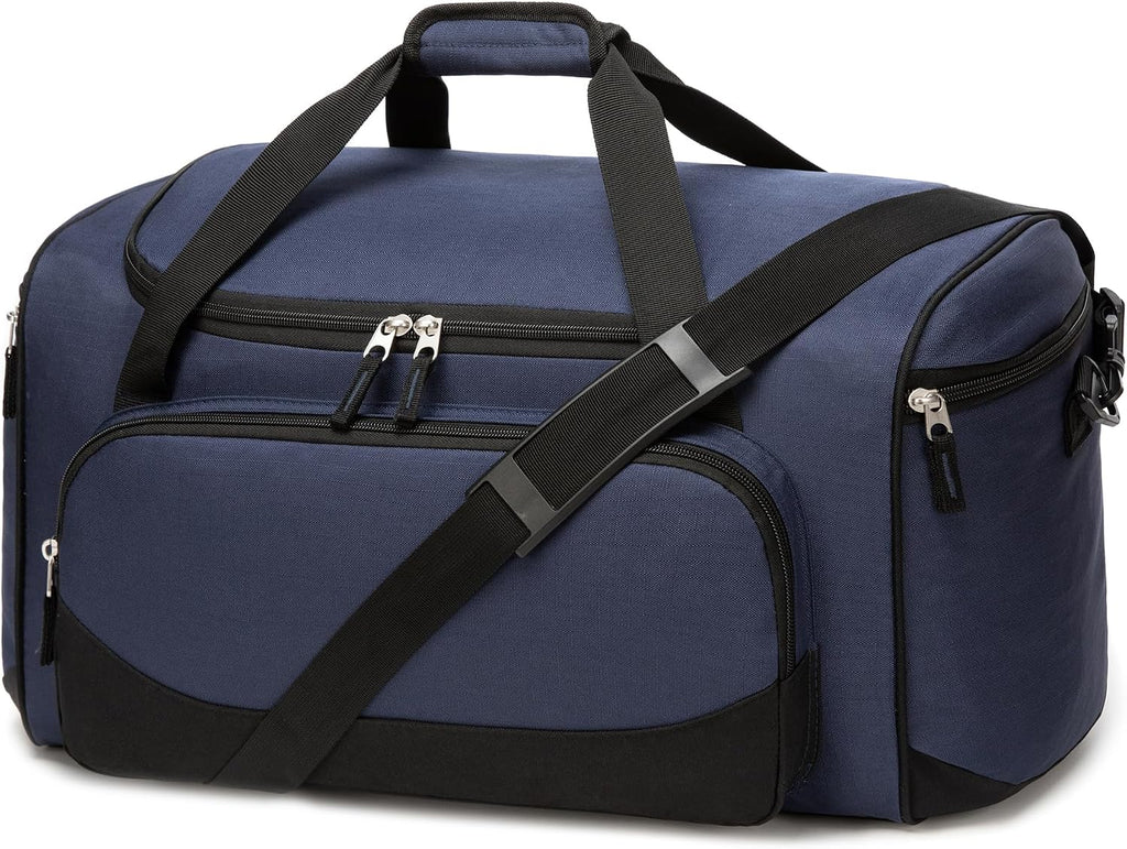 Bolsa de gimnasio, 21 pulgadas, grande, para viajes y deportes, Azul marino