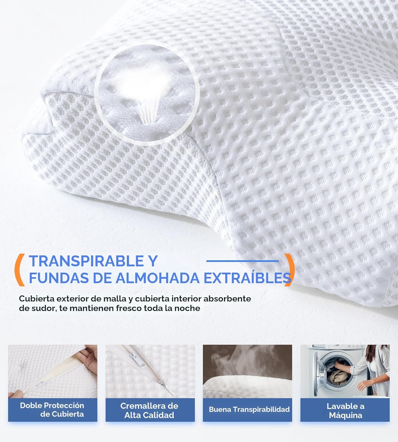 Osteo Almohada cervical para aliviar el dolor de cuello, diseño hue...