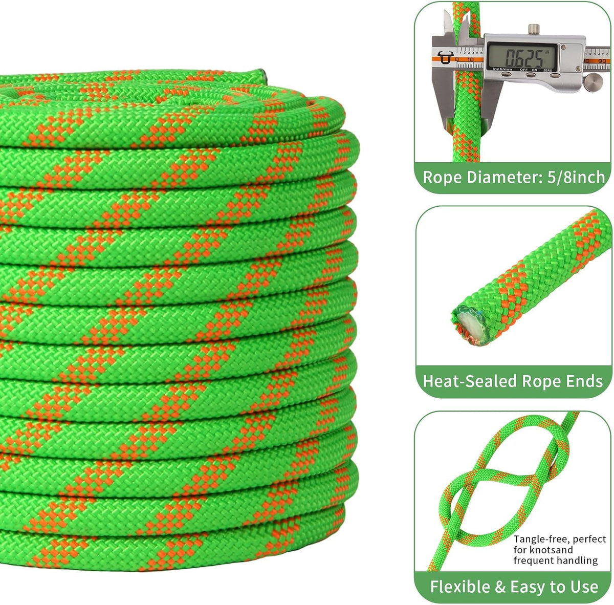 Arborist - Cuerda de escalada de 5\/8 pulgadas x 100 pies, cuerda d...