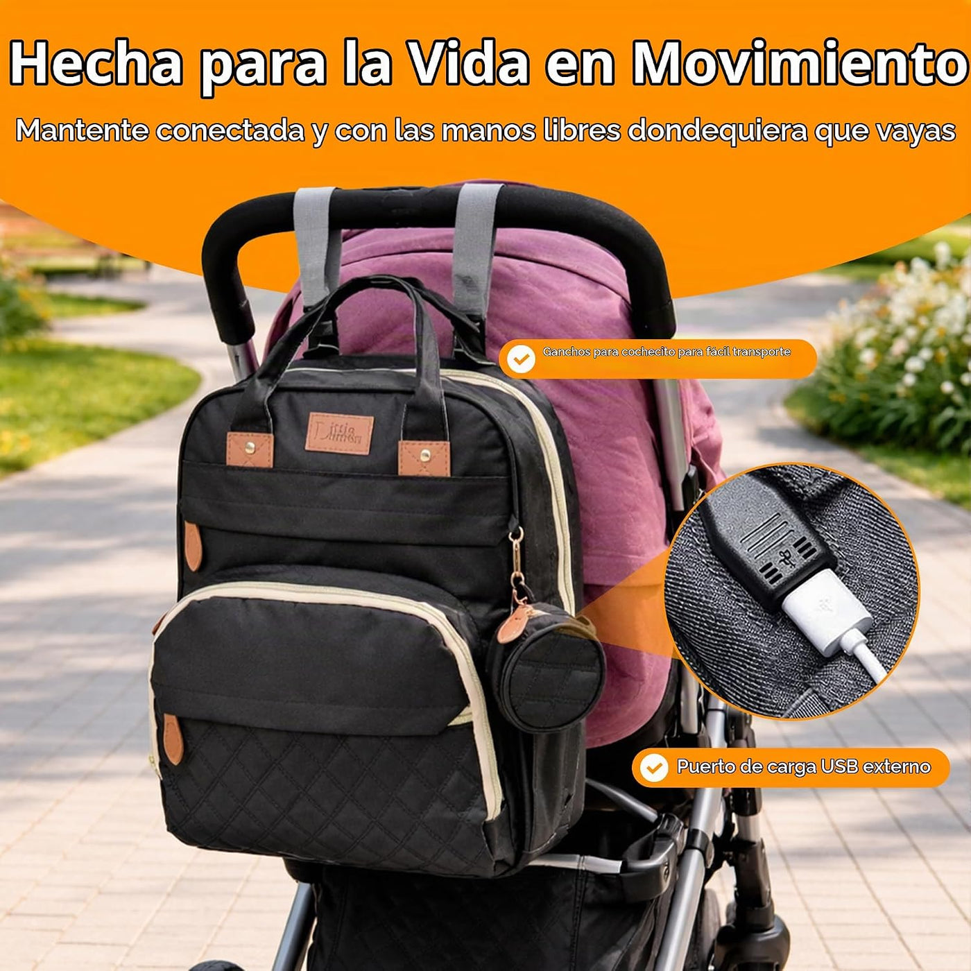Little Lumen Mochila para pañales con cambiador \u2013 Bolsa de pañ...