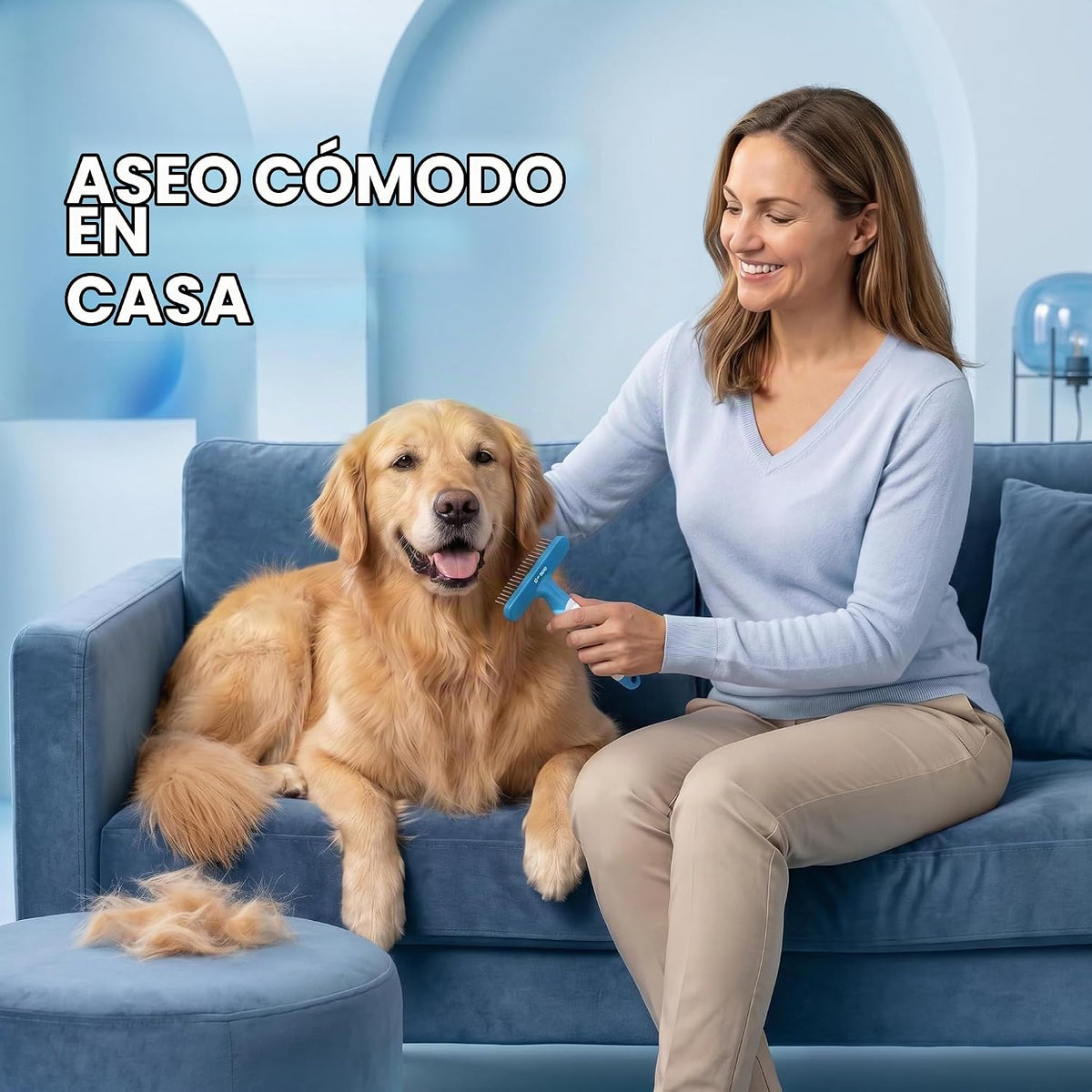 POODLIE Poodle - Rastrillo de aseo para perros | Herramienta de des...