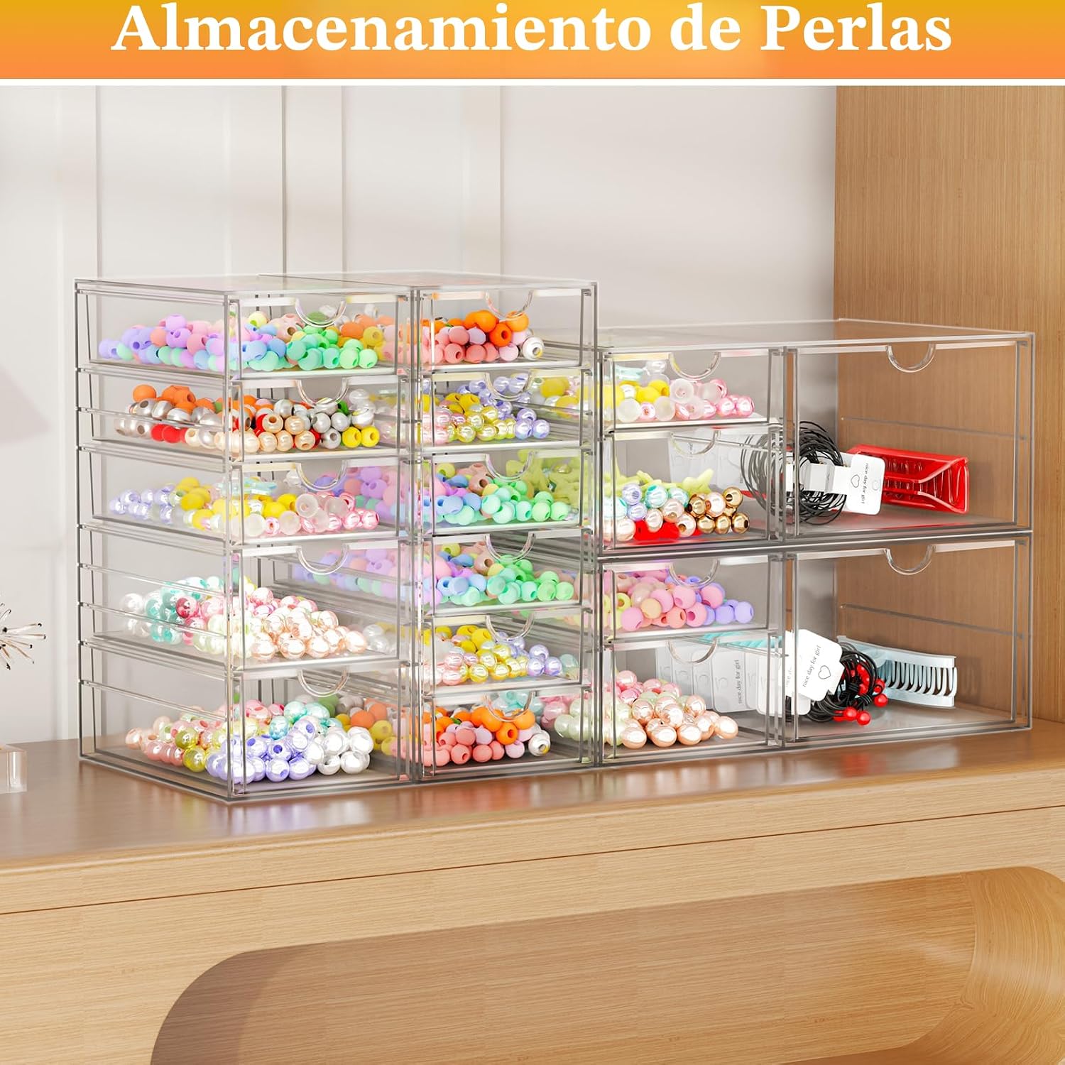 ARSTPEOE - Organizador acrílico con 6 cajones, organizador de mostr...