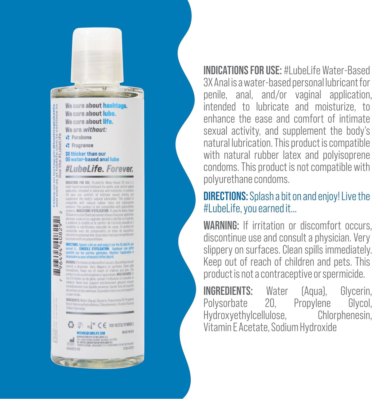 LubeLife 3X Lubricante Anal \u2013 Lubricante a Base de Agua Extra...