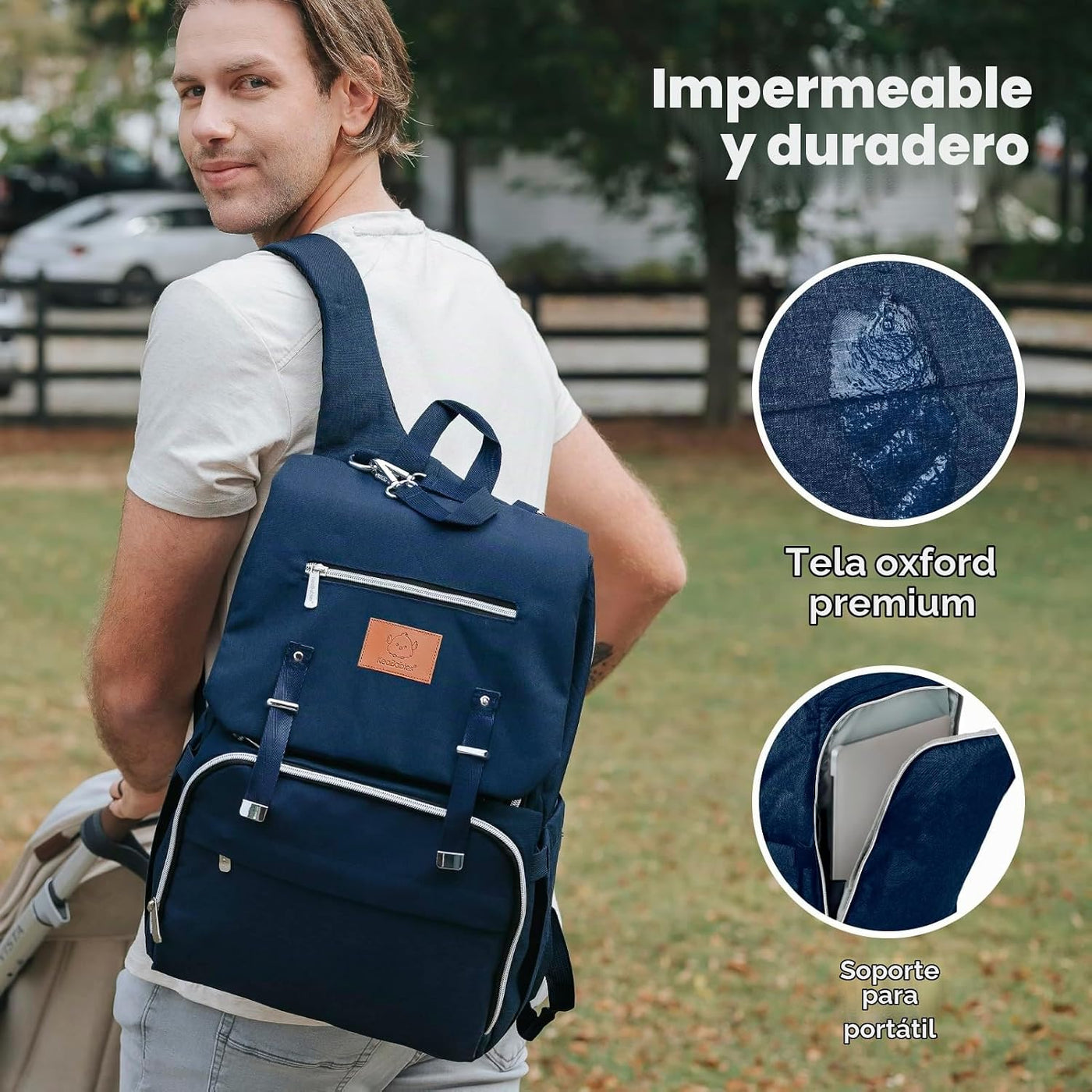 KeaBabies Mochila para pañales para bebé con cambiador, grande (azu...