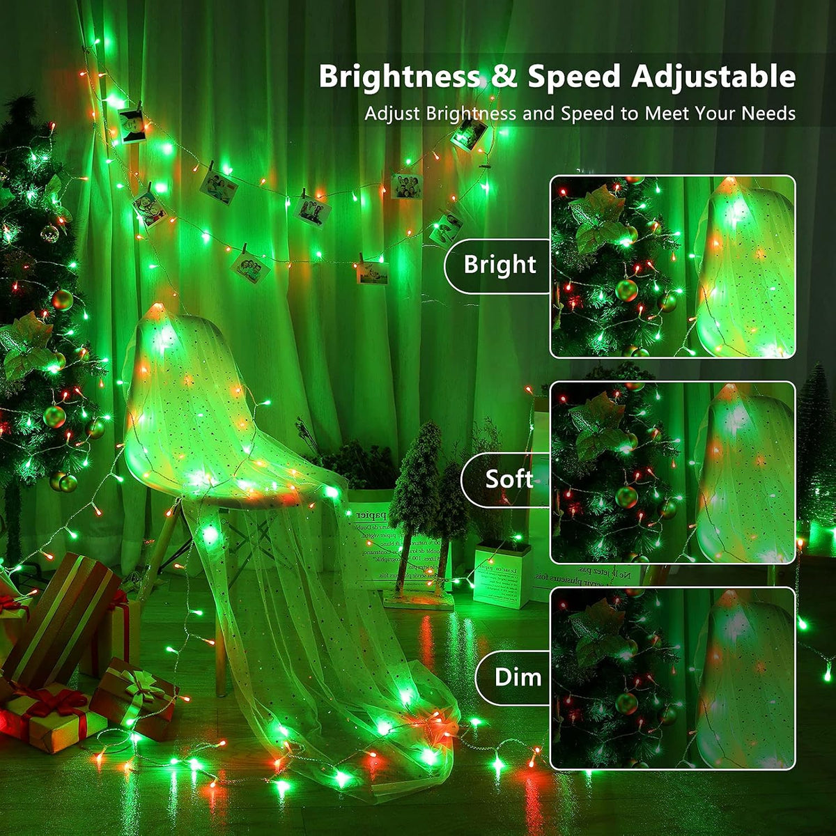 Luces navideñas RGB Brizled, luces de Halloween anaranjadas y morad...