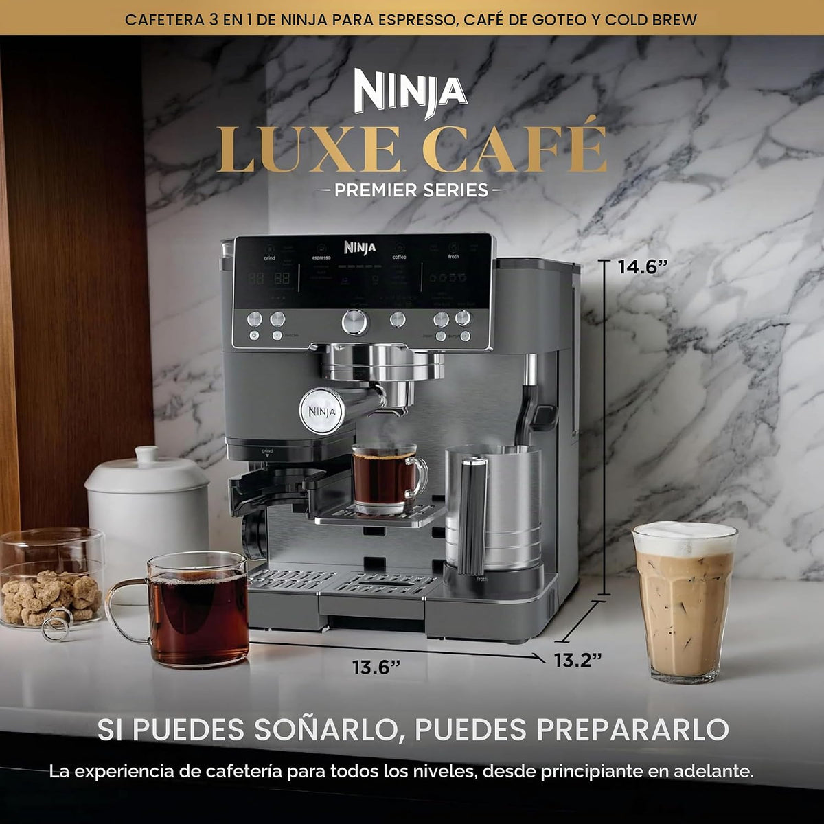 Ninja Luxe Cafe Premier Series, Máquina de Espresso, Café por Goteo...