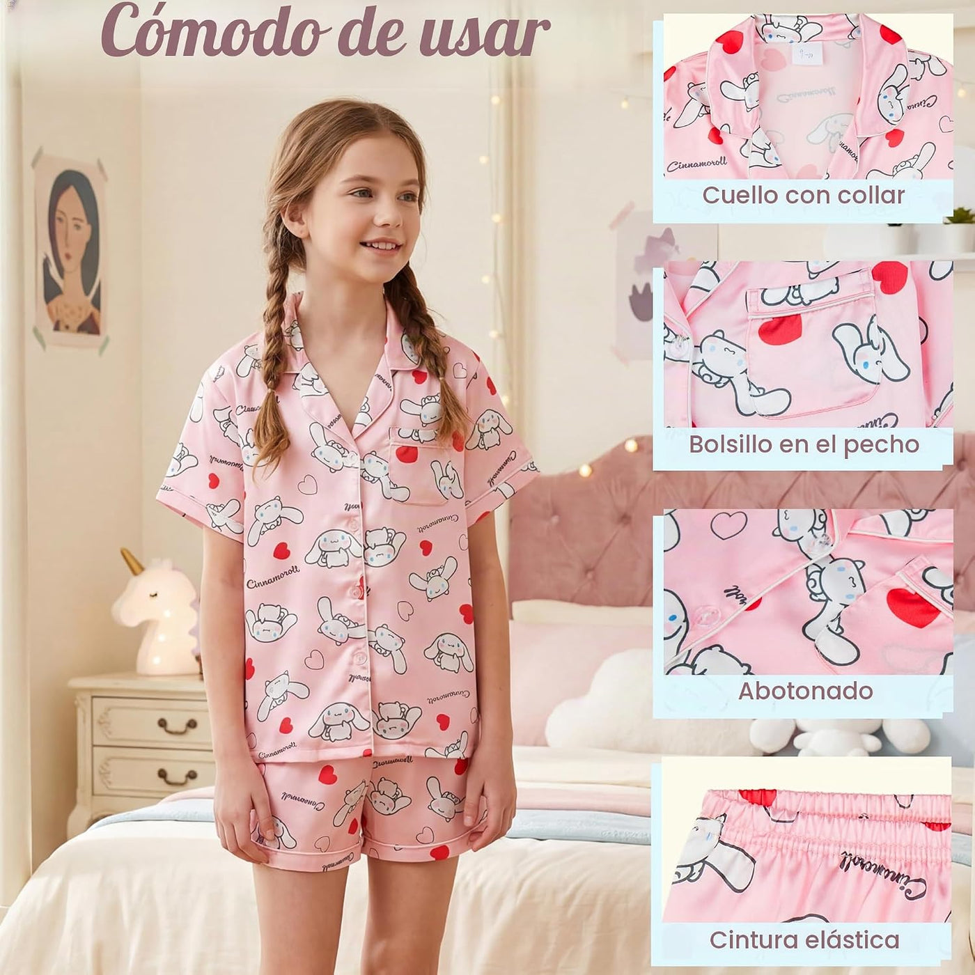 Get Trend Hello Kitty | Kuromi | Pusheen - Conjunto de pijama para...
