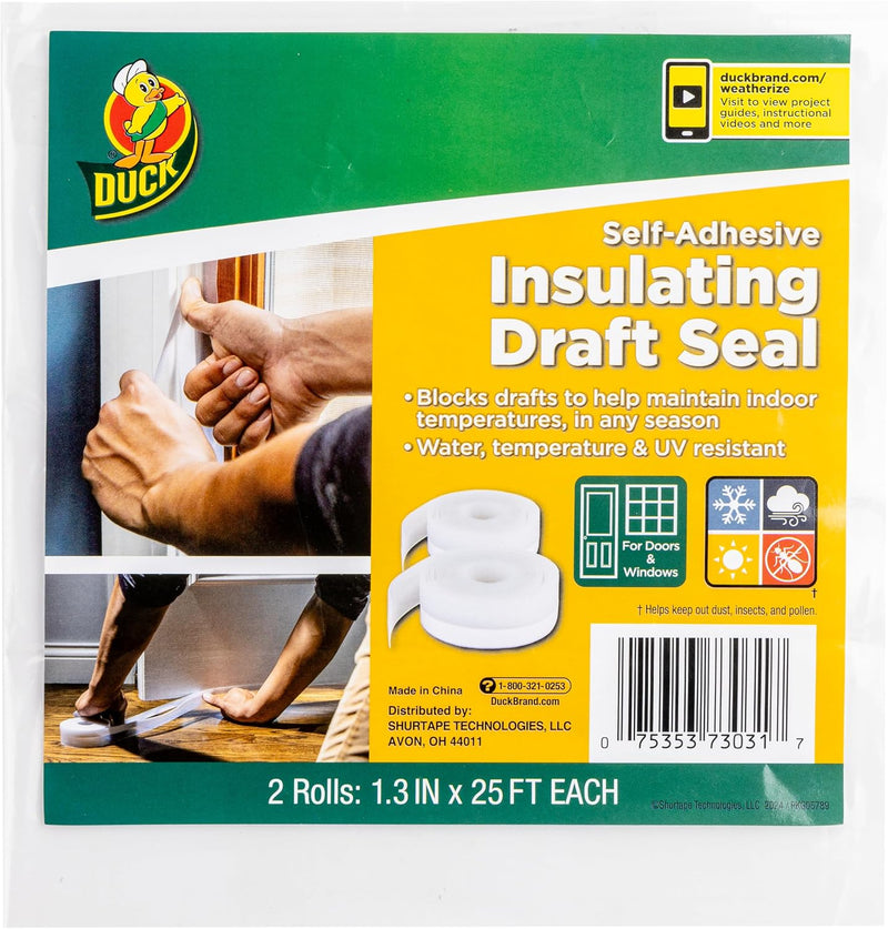 Duck Brand - Sello aislante autoadhesivo de silicona, 50 pies, tran...