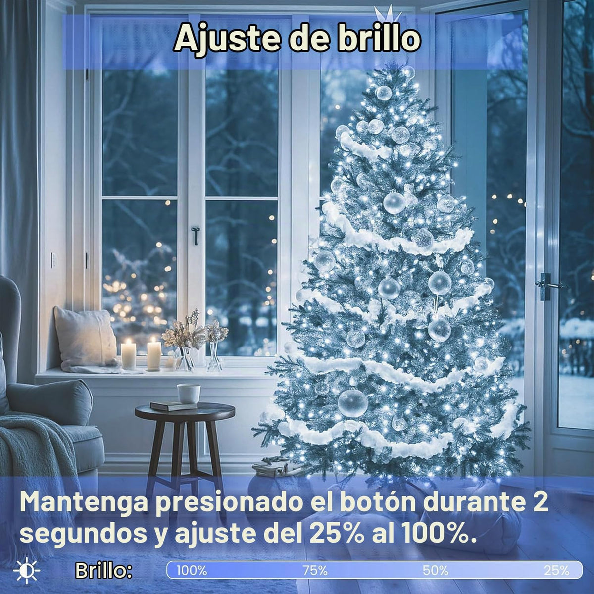 Guirnalda de 200 luces LED conectables, luces de Navidad de 66 pies...