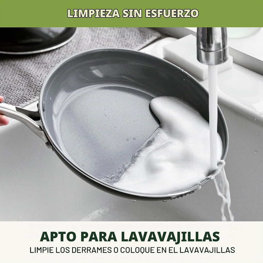 GreenPan Swift - Juego de sartenes antiadherentes de cerámica salud...