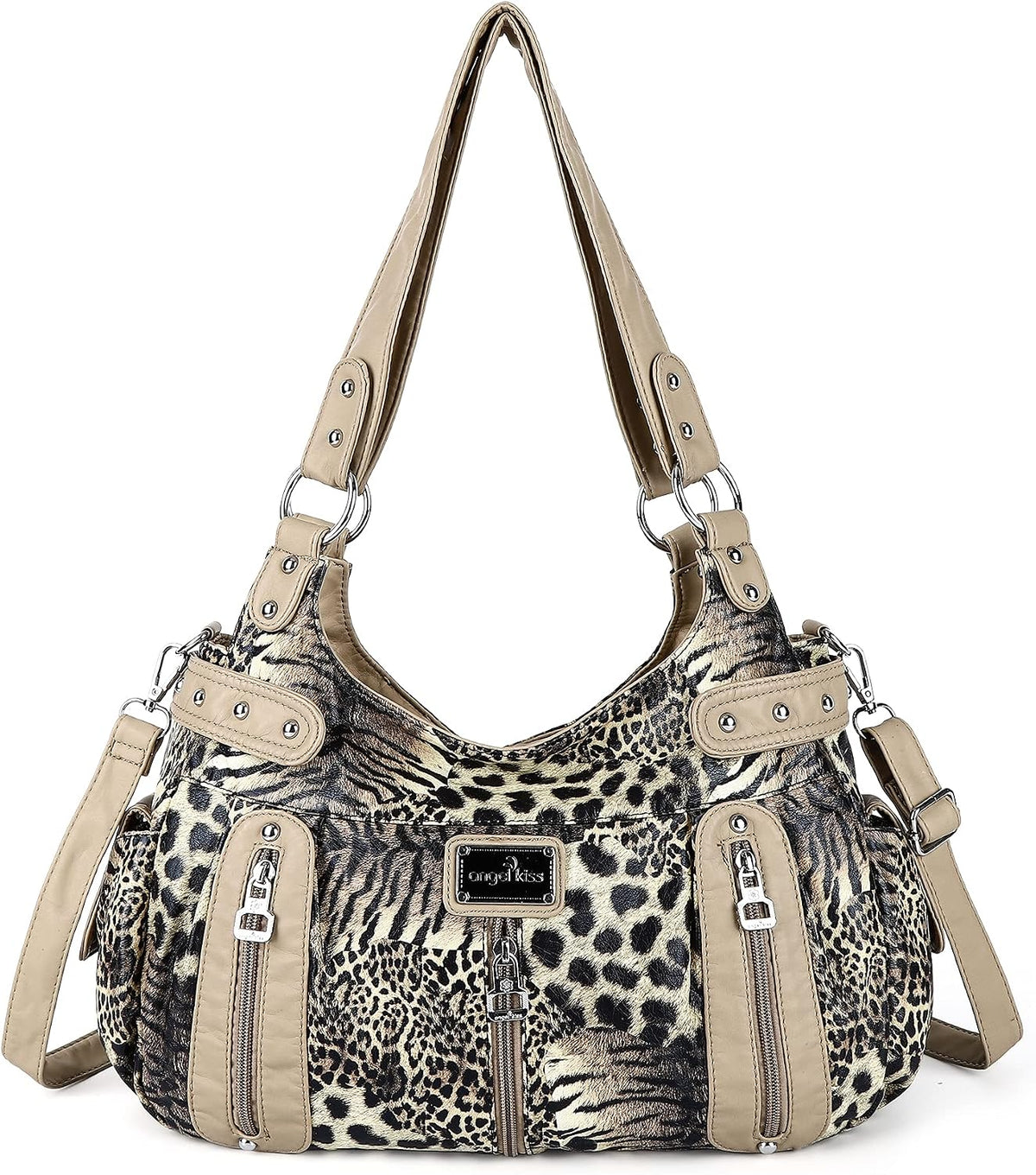 Angelkiss Bolsos grandes y carteras para mujer de cuero sintético l...
