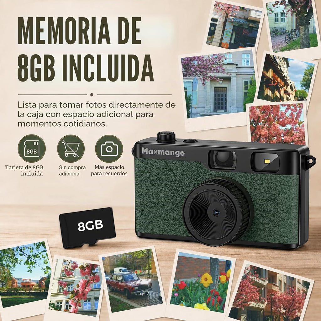 Maxmango Cámara digital vintage D53 - Cámara digital retro de 12 MP...