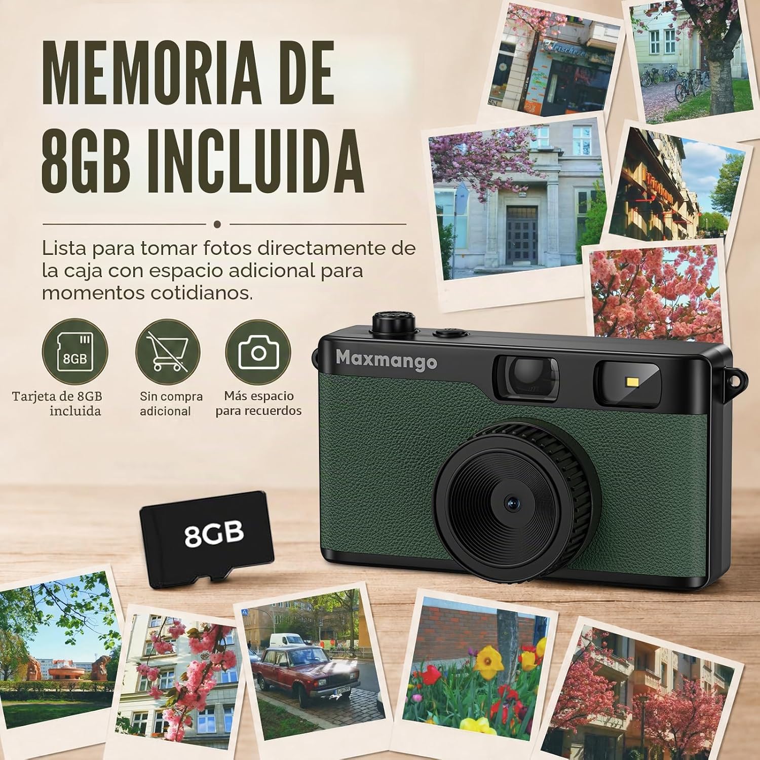 Maxmango Cámara digital vintage D53 - Cámara digital retro de 12 MP...