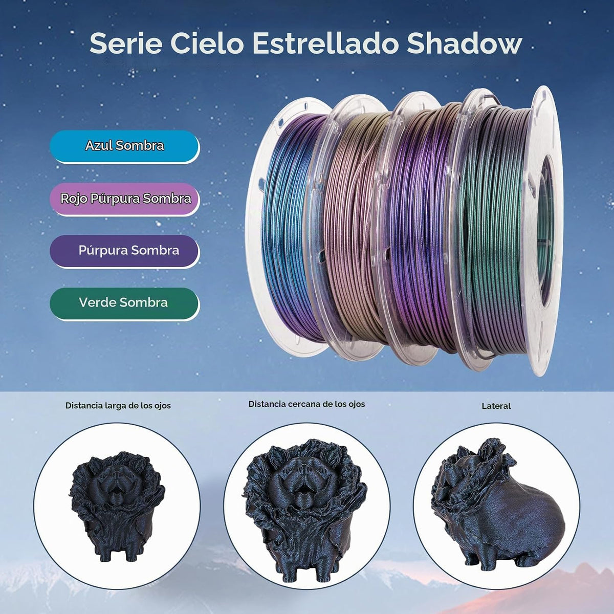 AMOLEN Filamento PLA para impresora 3D, filamento de impresión PLA...