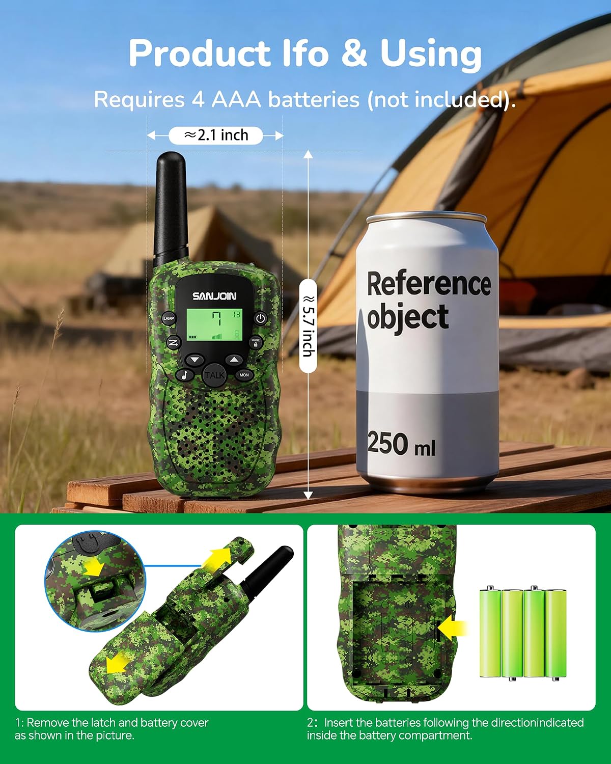 Walkie Talkies para niños, juguetes al aire libre para niños de 3 a...