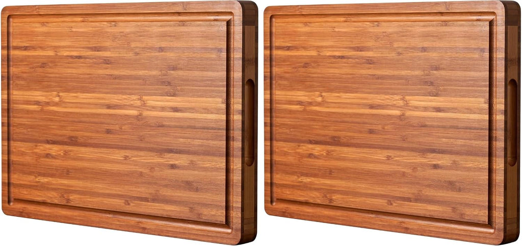 Allsum Tabla de cortar de madera de bambú para cocina, bloque de ca...
