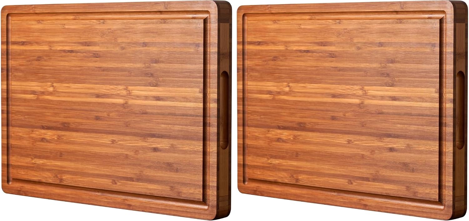 Allsum Tabla de cortar de madera de bambú para cocina, bloque de ca...