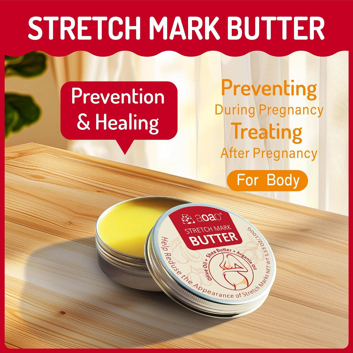 Mantequilla para estrías y crema para estrías, paquete de cuidado d...