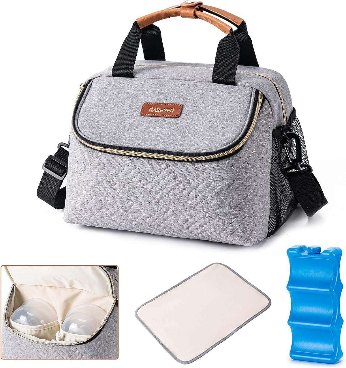 Bolsa térmica para leche materna BABEYER con paquete de hielo, se a...